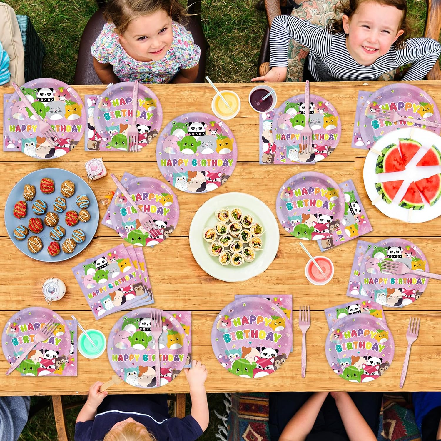 96Pcs Cute Animal Birthday Decorations Set