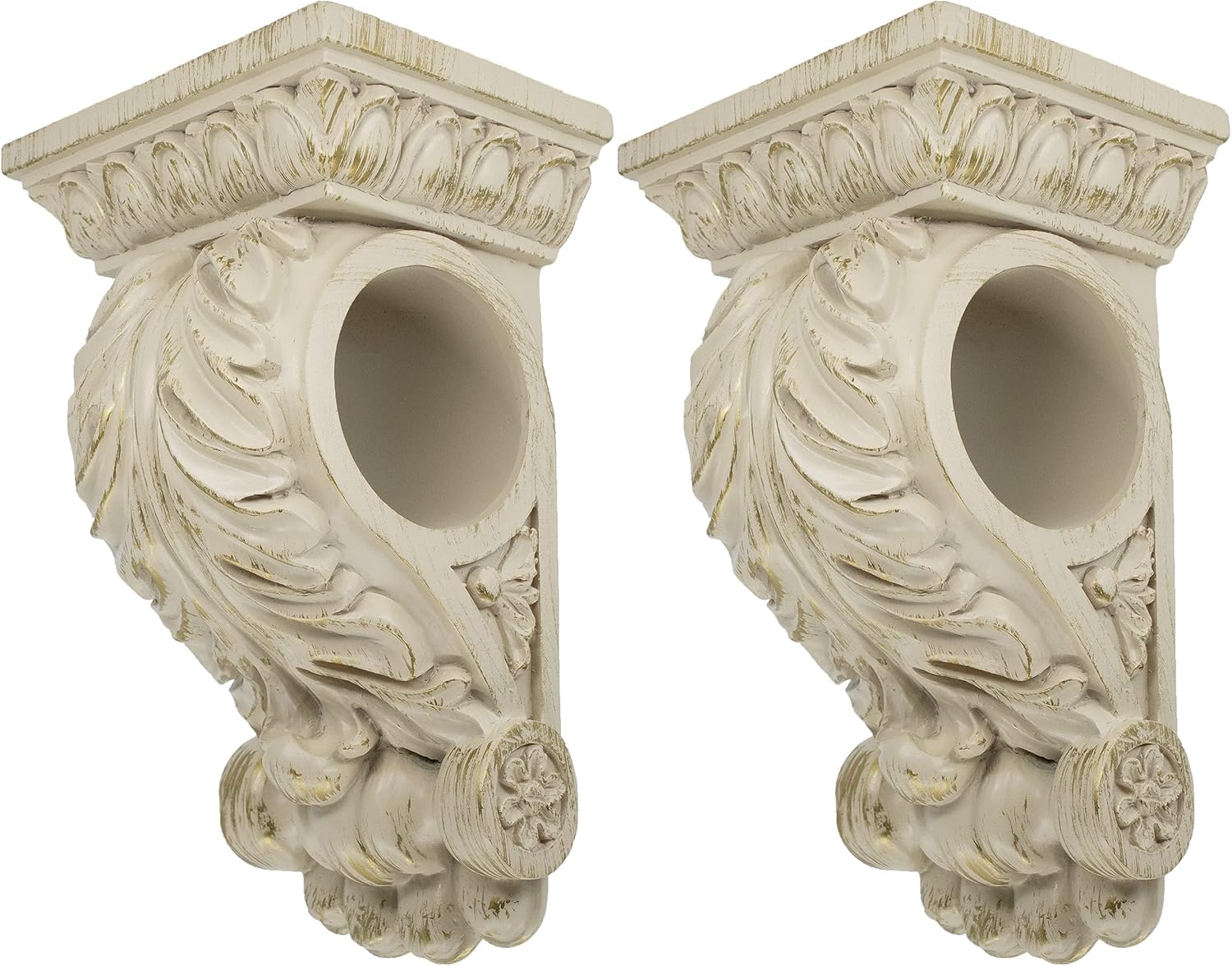 MERIVILLE Chatecu Drapery Sconce 2Pcs French White with Gold Highlight