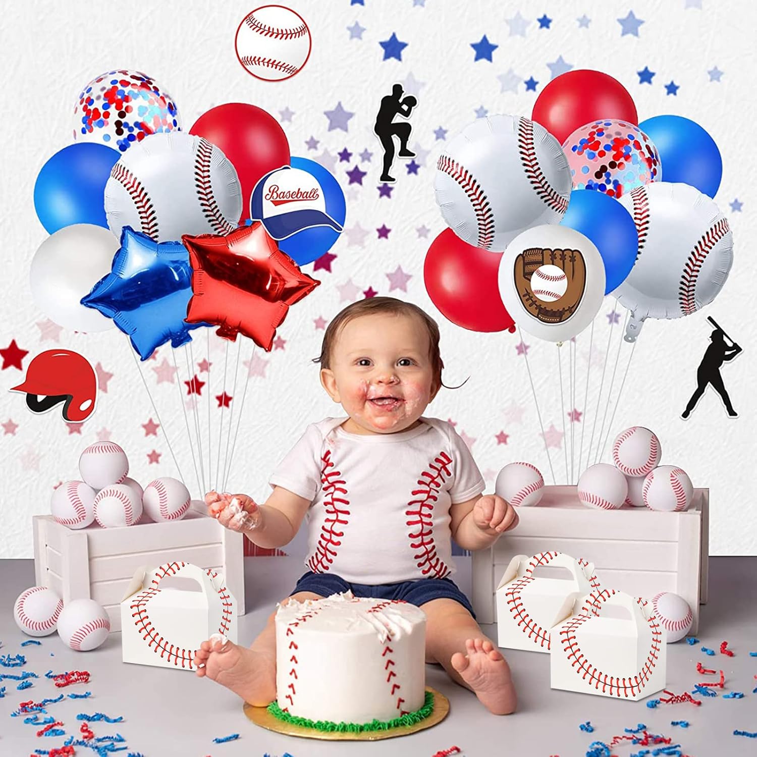 CCINEE Baseball Treat Boxes 16 PCS Party Favor Gift Bags