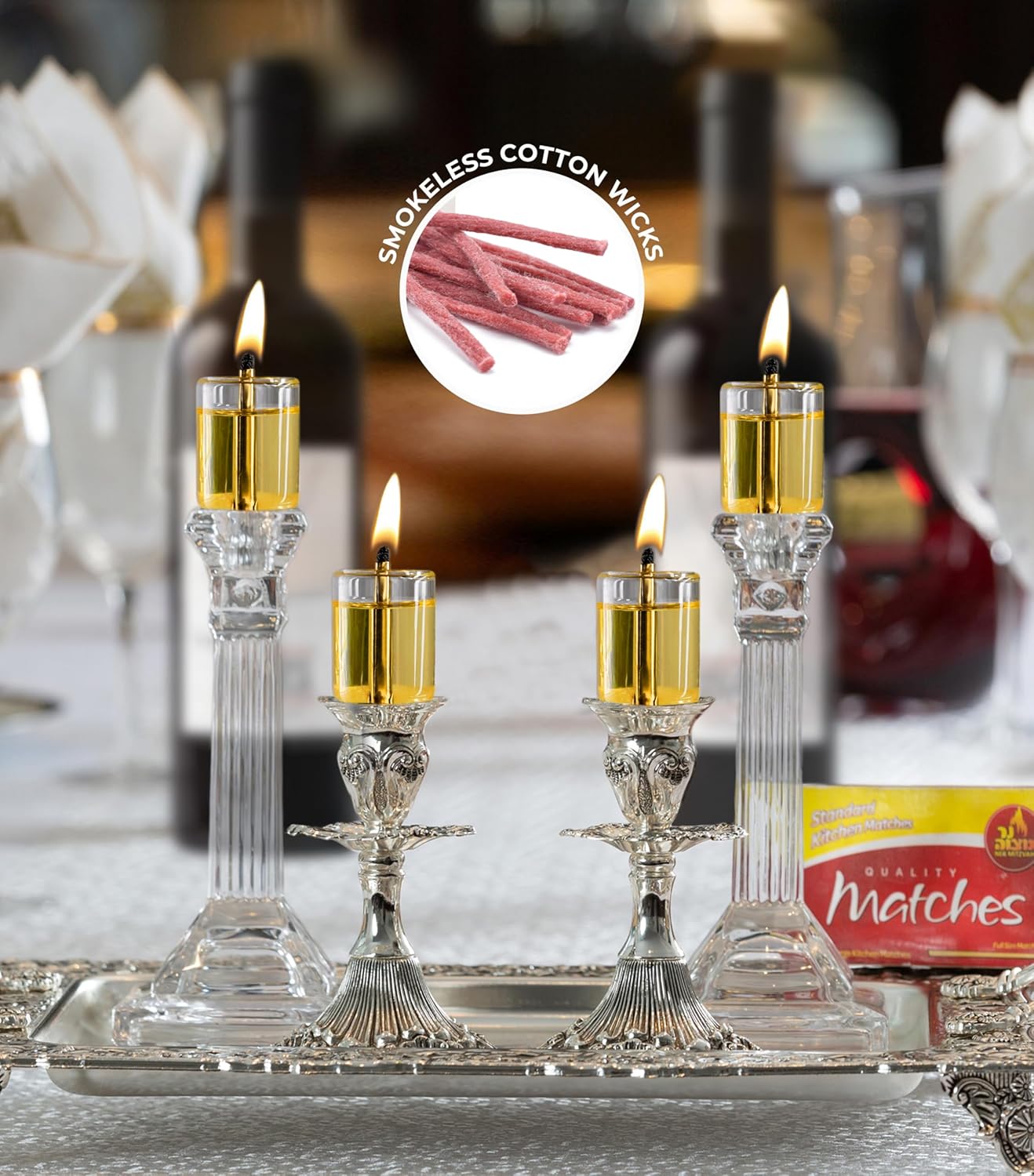 Ner Mitzvah Cotton Wicks for Oil Candles Pack of 50