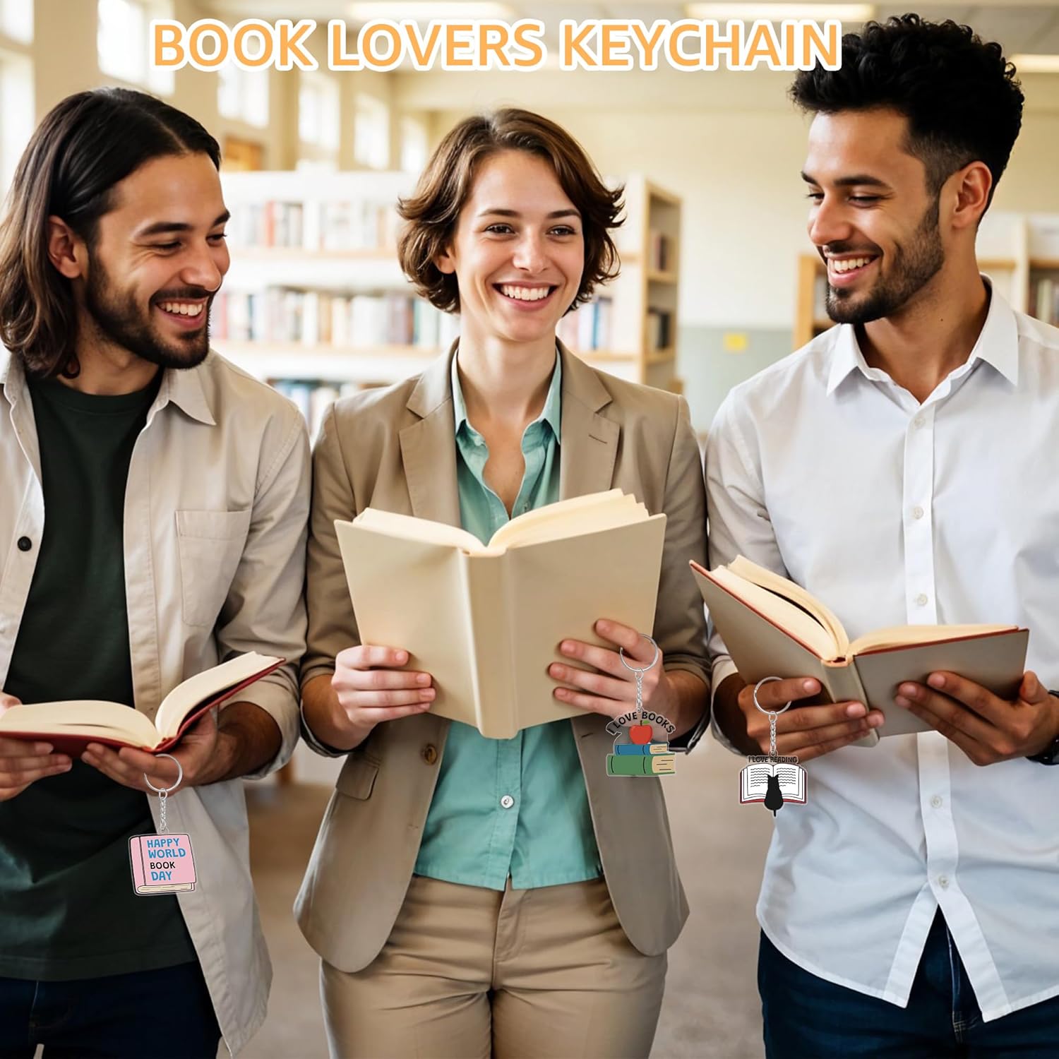 24Pcs Book Themed Keychain Set for Readers and Book Lovers