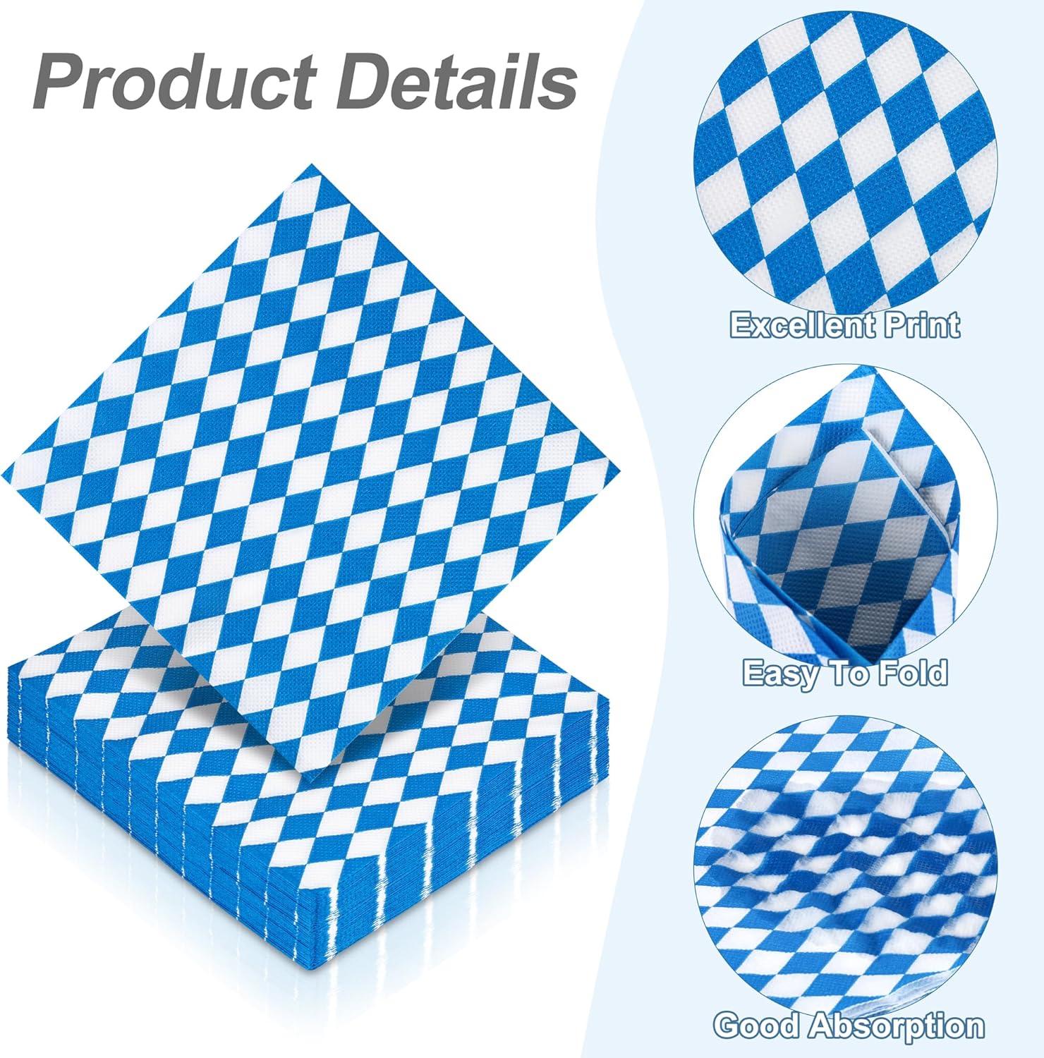 Aodaer 48 Piece Oktoberfest Napkin Set 13x13 Inches