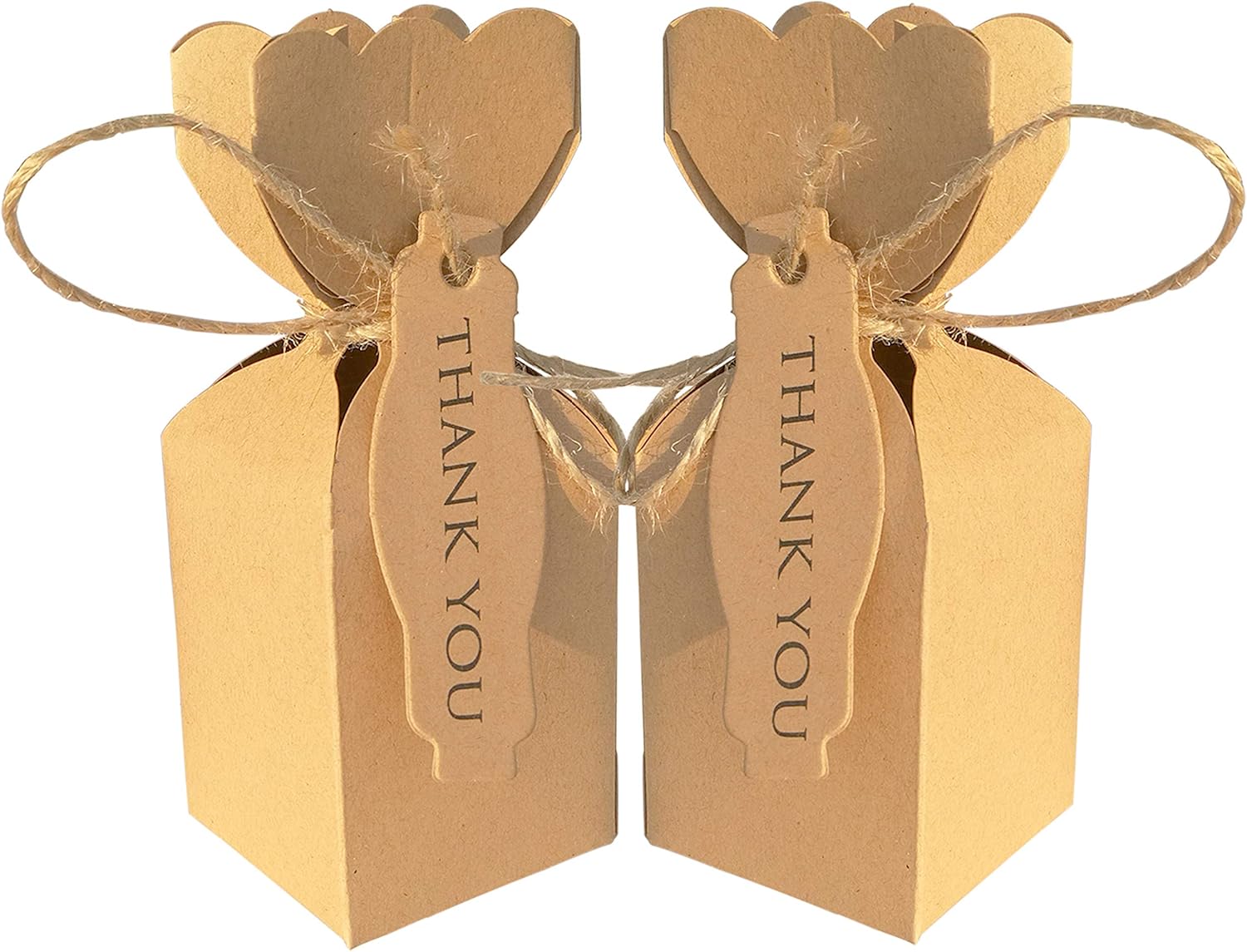 Lontenrea 50 Pcs Candy Boxes with Twine and Cards