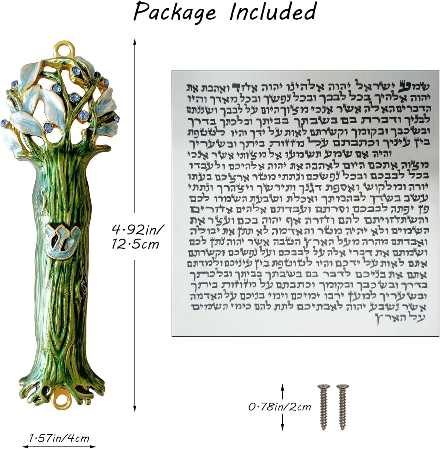 49 Inches Hand Painted Mezuzah with Scroll