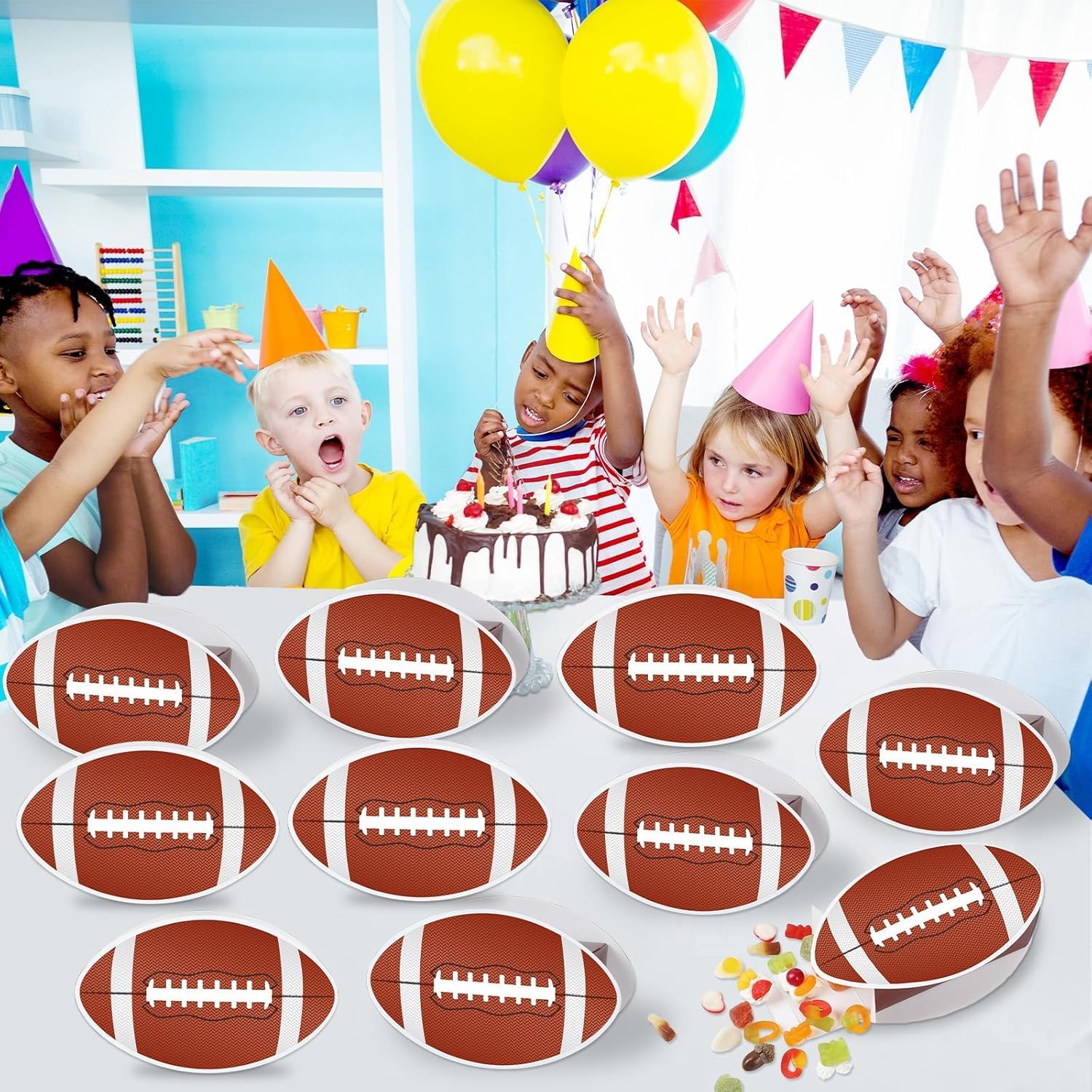 Lonfliness 24 Pack Football Shape Treat Boxes