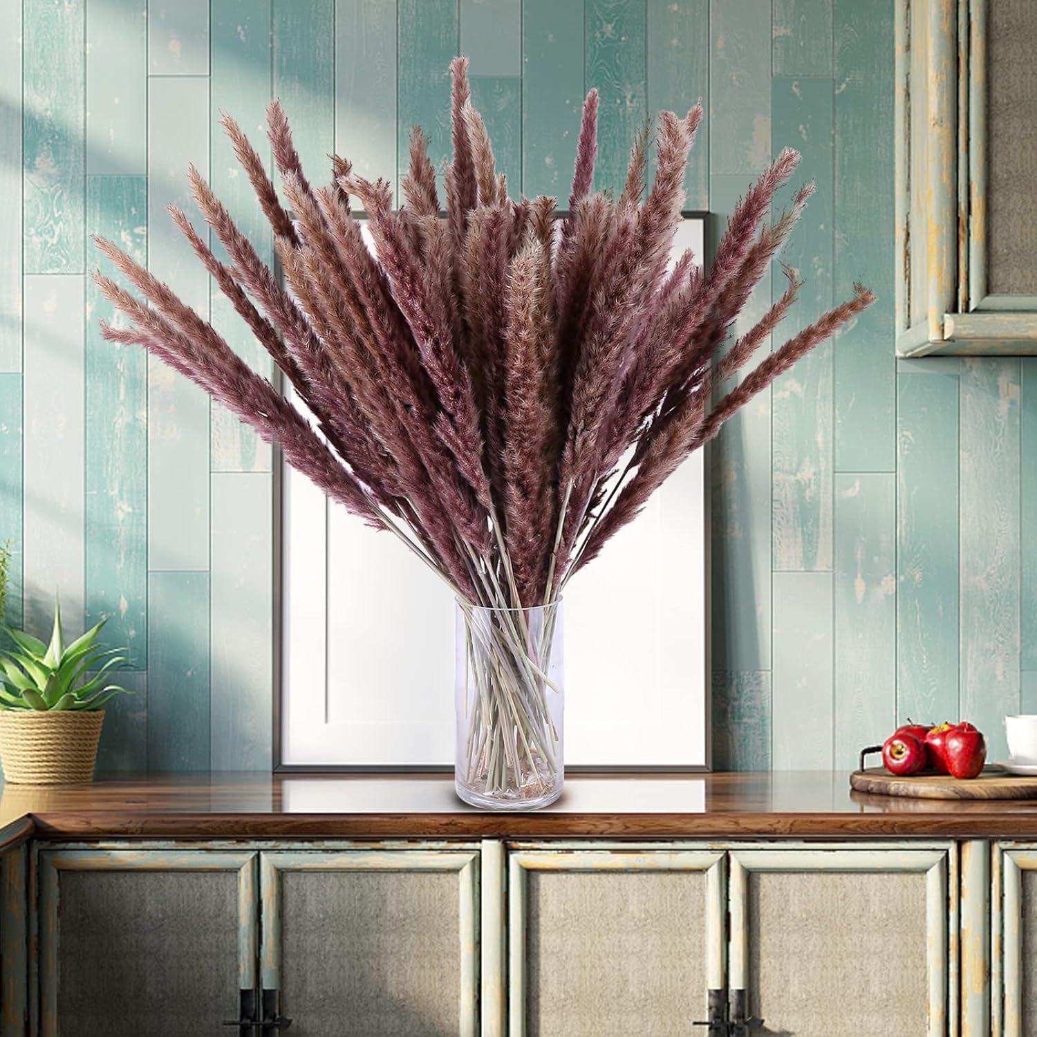 Eforcase 75PCS Dried Pampas Grass Boho Decor