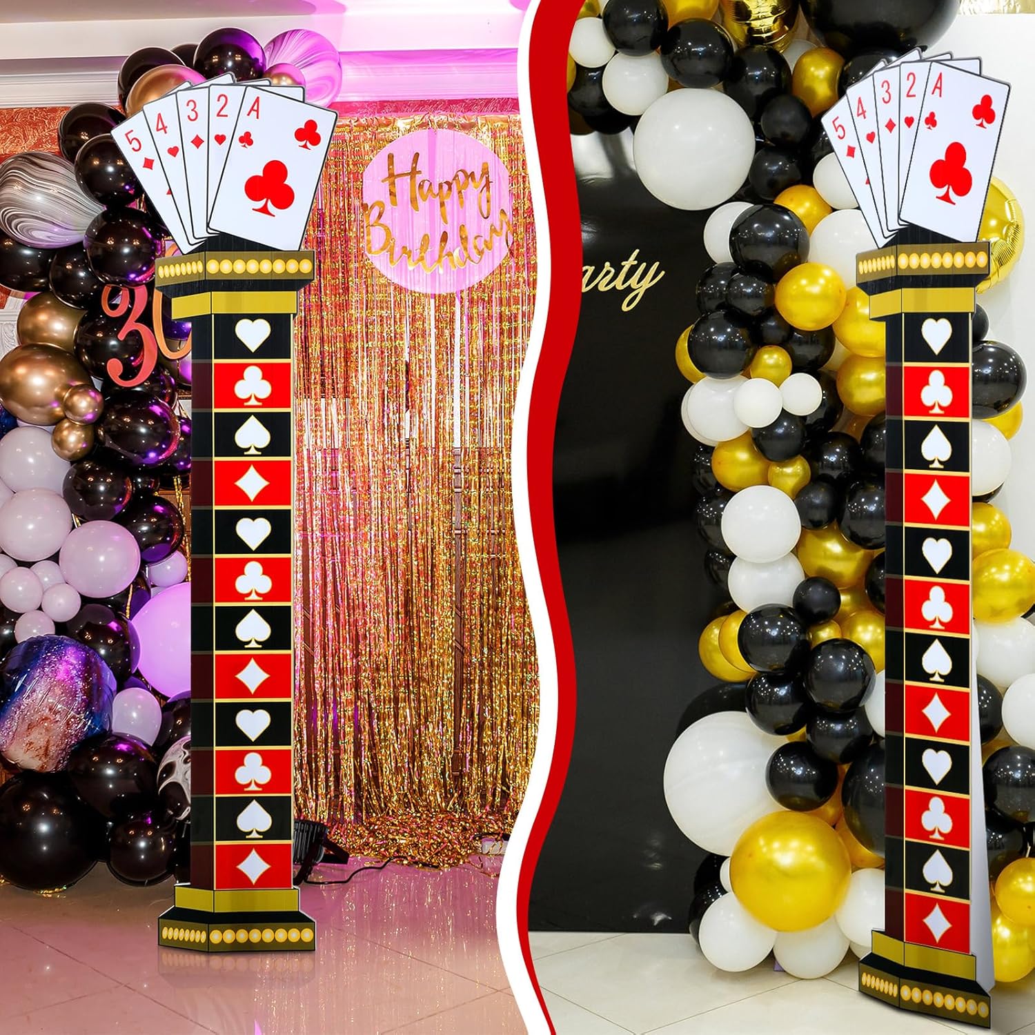 6 Ft Casino Column Cardboard Cutout Photo Prop