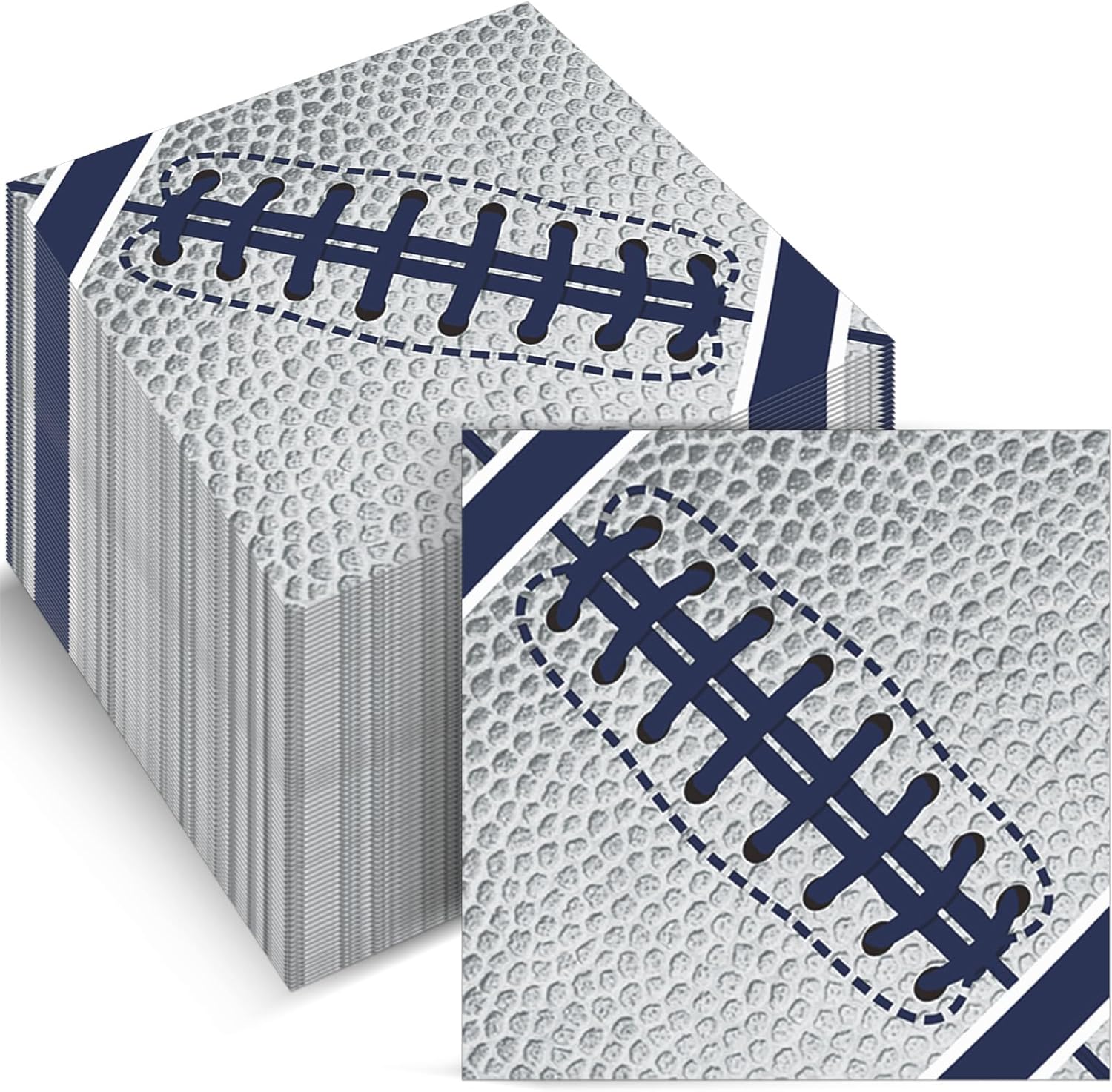 Qyeahkj 50Pcs Blue White Cowboys Football Napkins