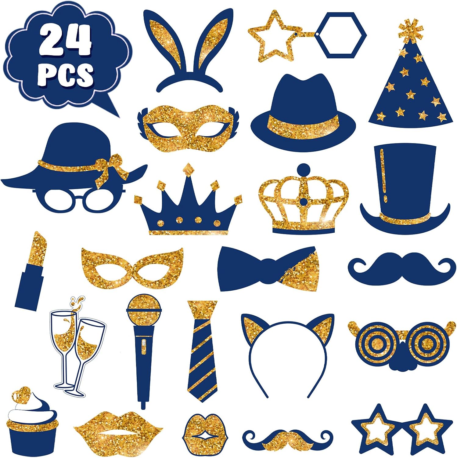 Zonon 24 Piece Photo Booth Props for Parties