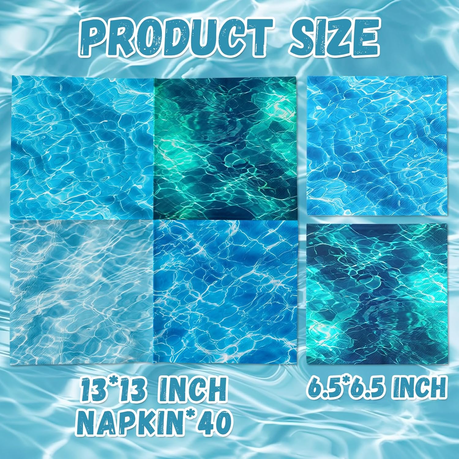 Ocean Themed Party Napkins Set 40Pcs Blue Summer Decorations