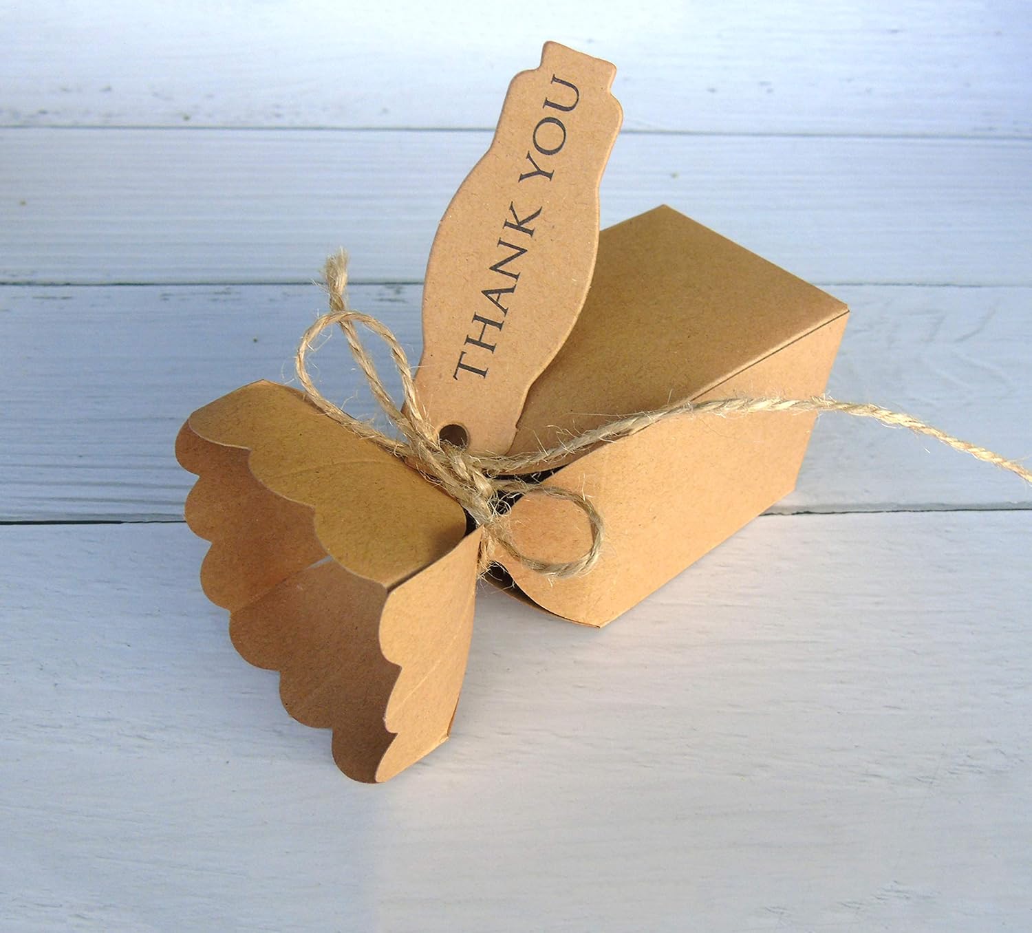 Lontenrea 50 Pcs Candy Boxes with Twine and Cards