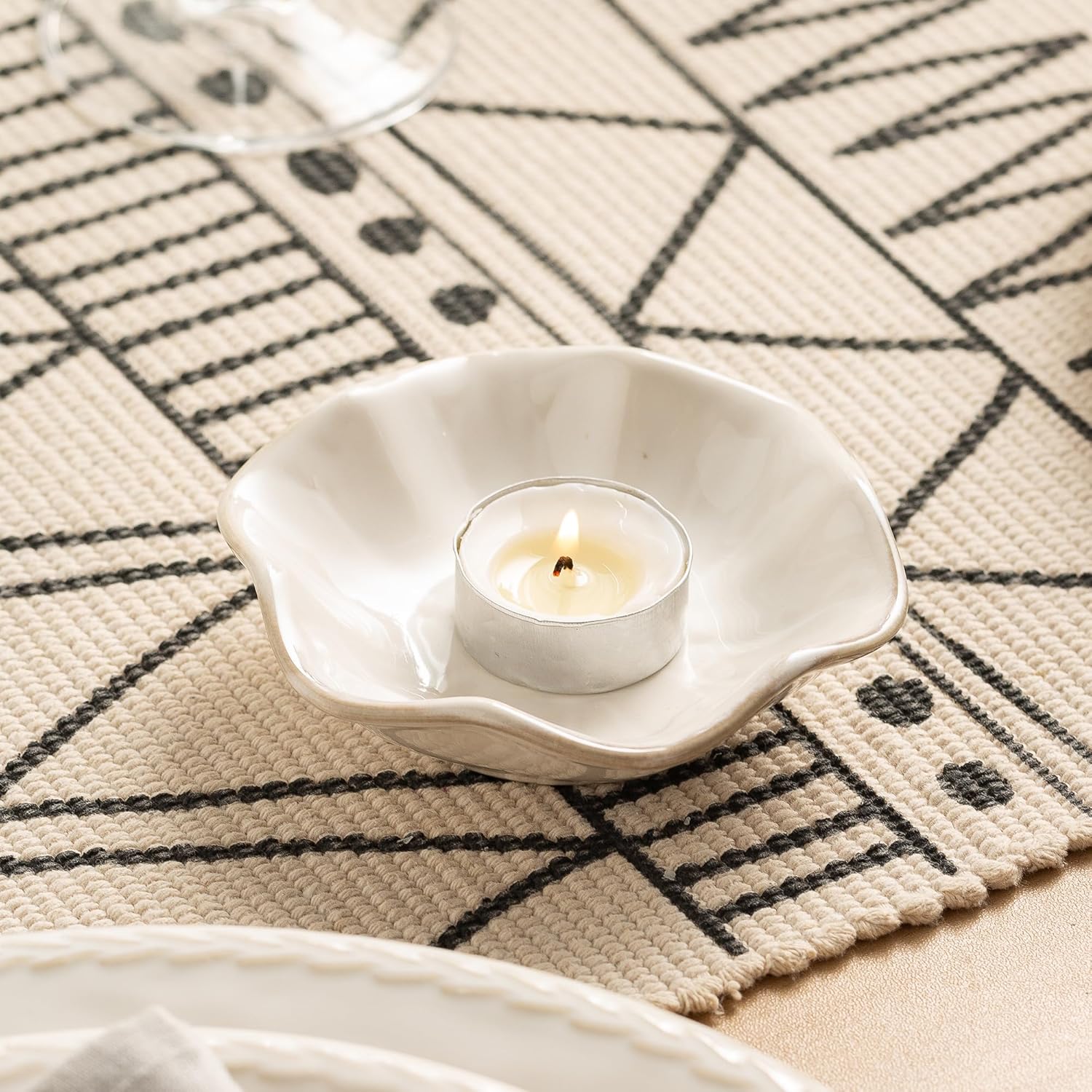 BEUNAIZER Candle Holder for Pillar Candles White