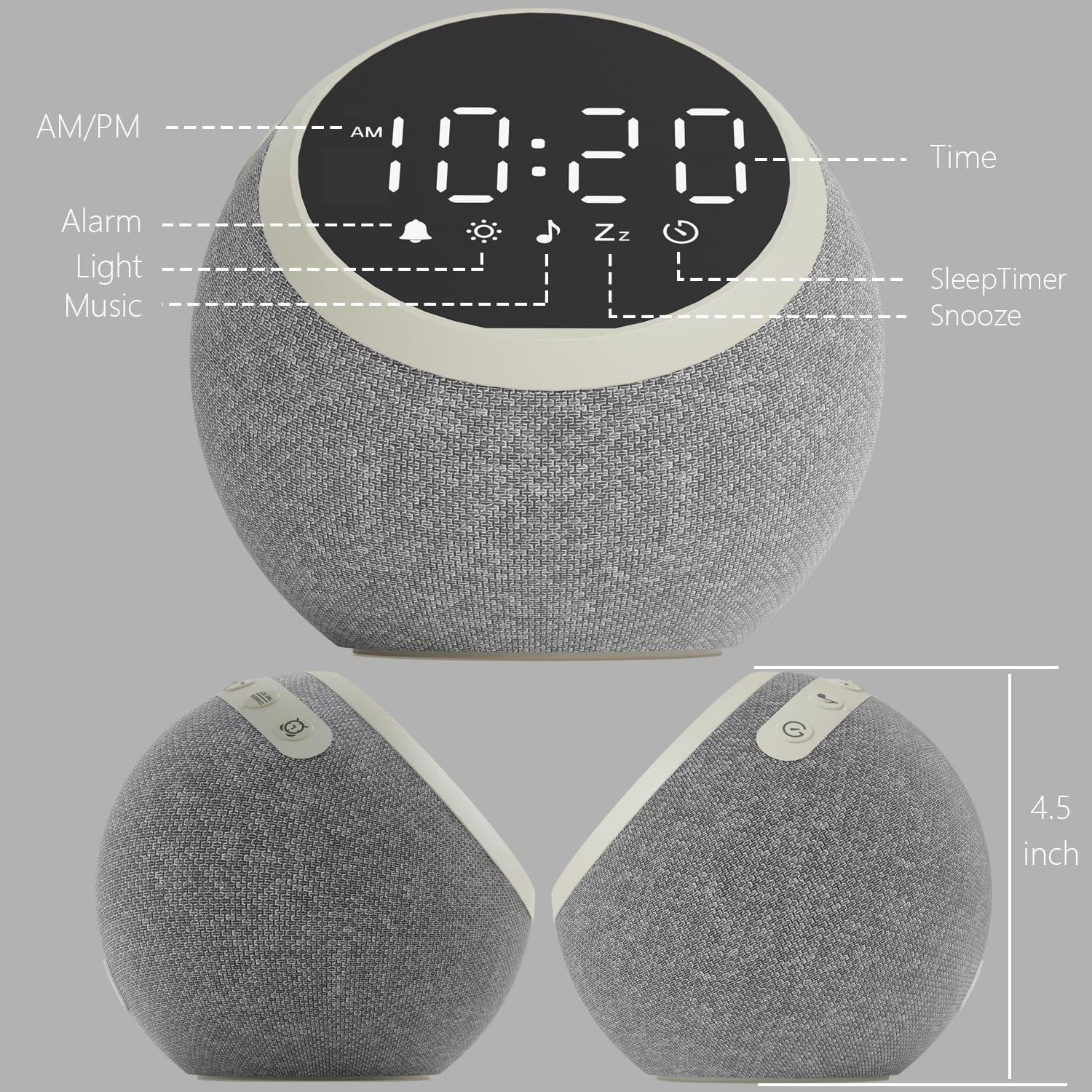 JALL White Noise Machine with Night Light and Alarm Clock