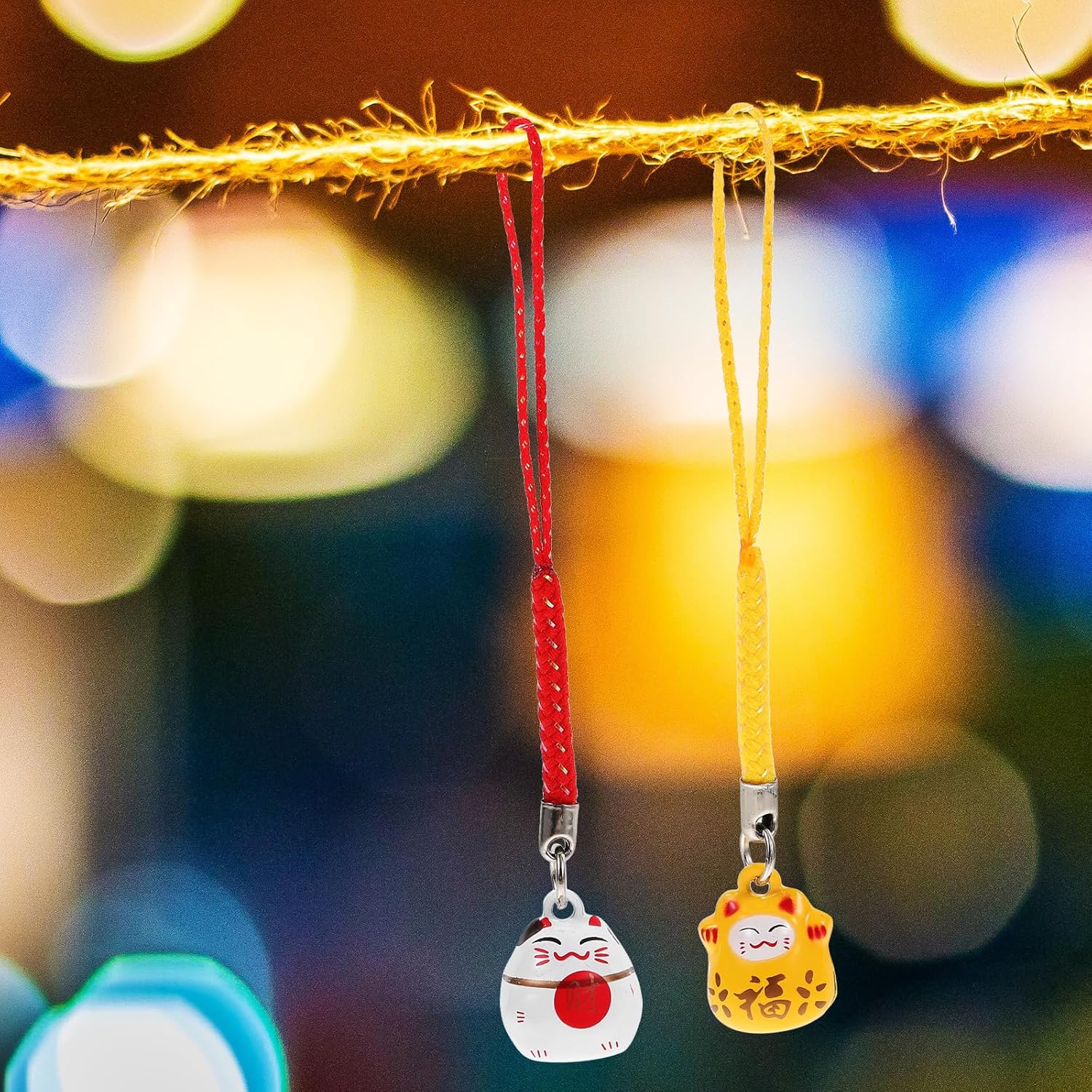 Mikikit 36pcs Luck Cat Hanging Pendants Decor