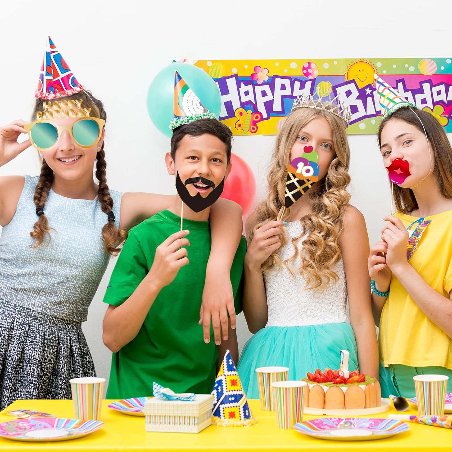 BRT Bearingshui 10th Birthday Photo Booth Props Kit