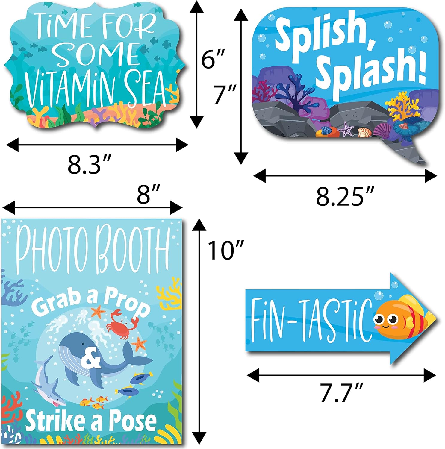 Under The Sea Photo Booth Props - 41 Piece Ocean Party Kit