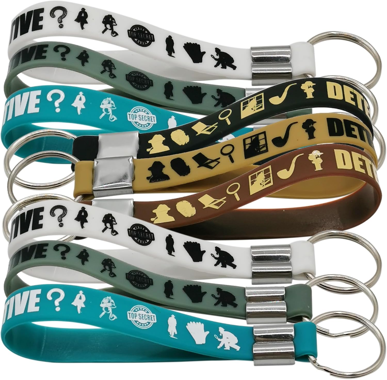 CupaPlay 24PCS Detective Rubber Keychains