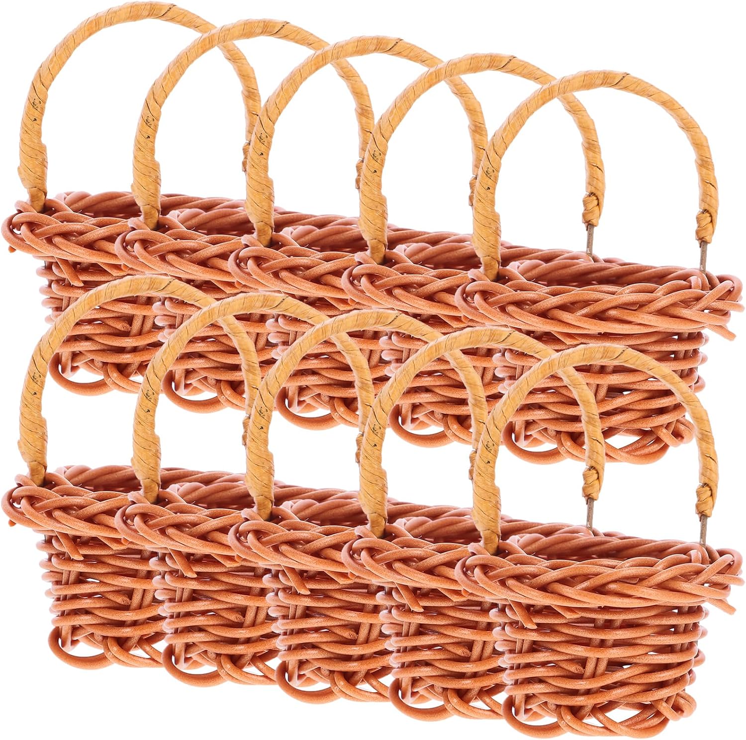 10Pcs Mini Woven Baskets with Handles for Party Favors