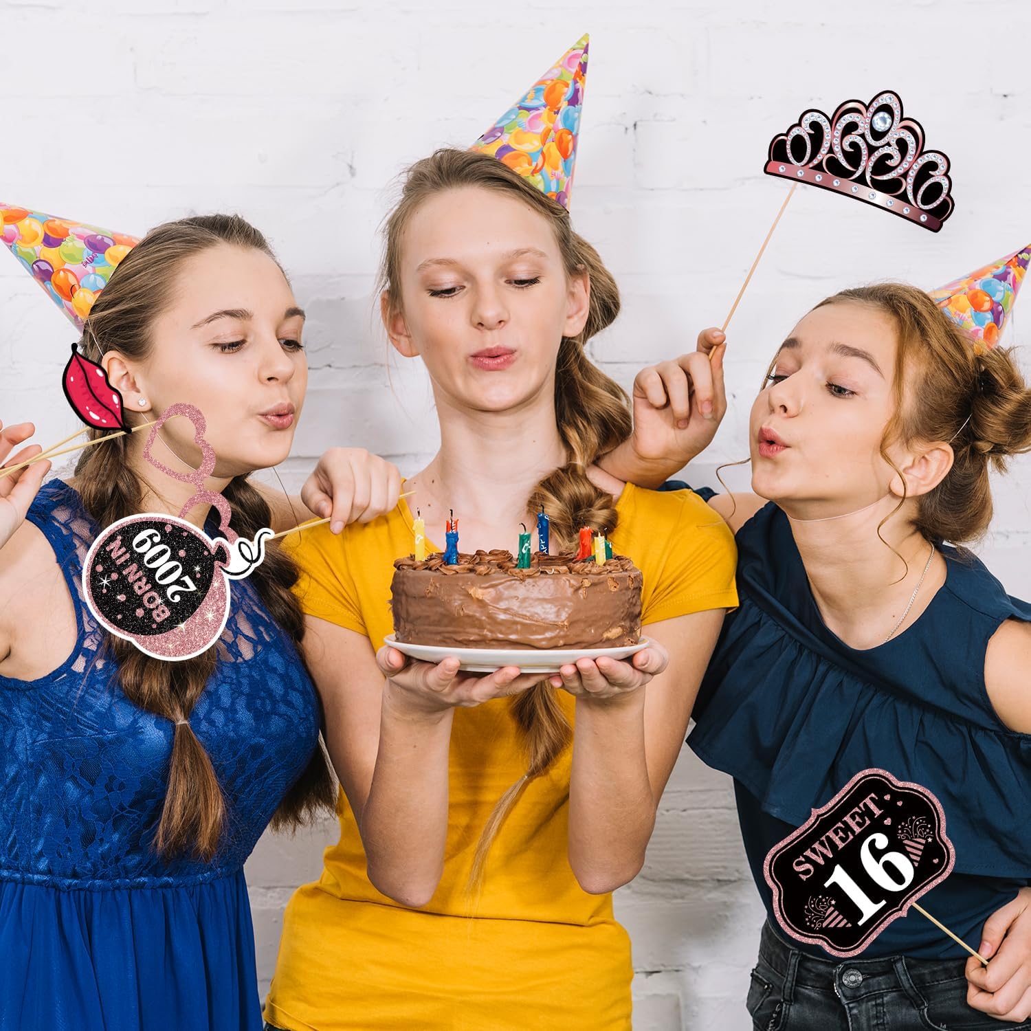 Sweet 16 Photo Booth Props Set for Girls