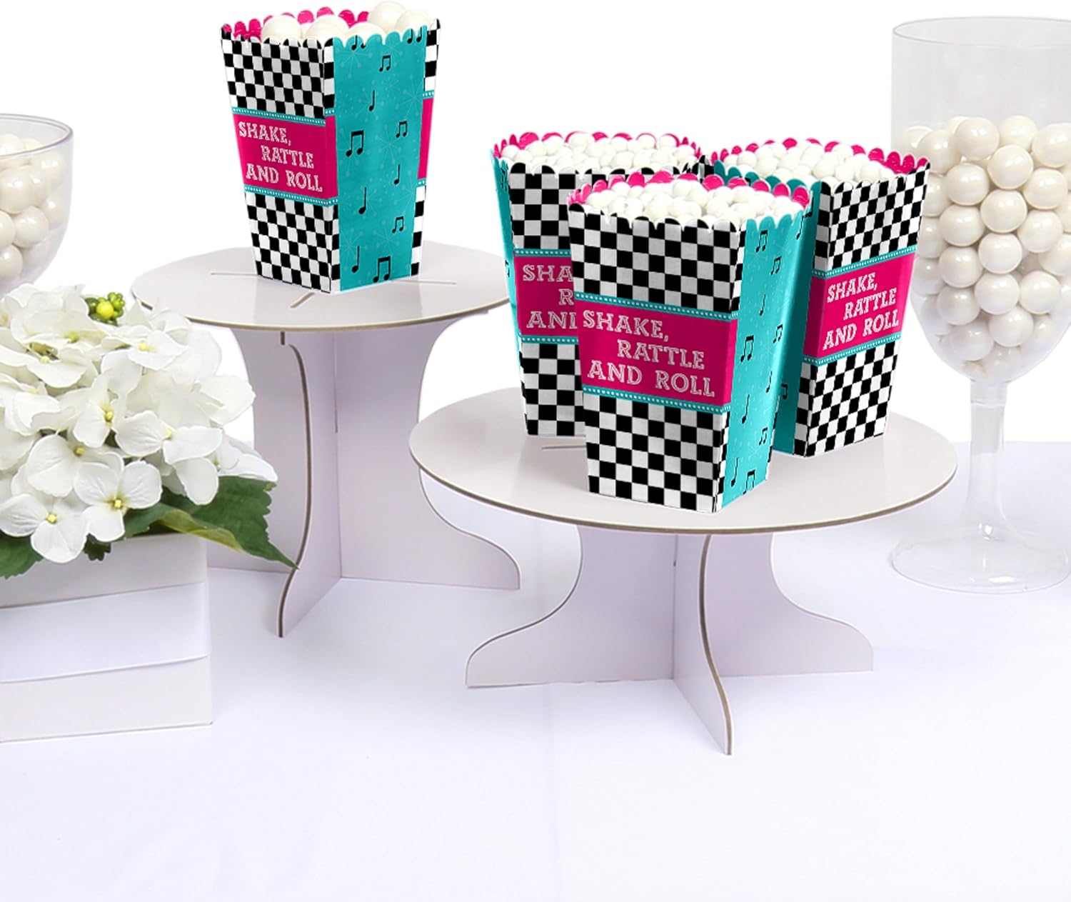 50s Sock Hop Popcorn Treat Boxes Set of 12