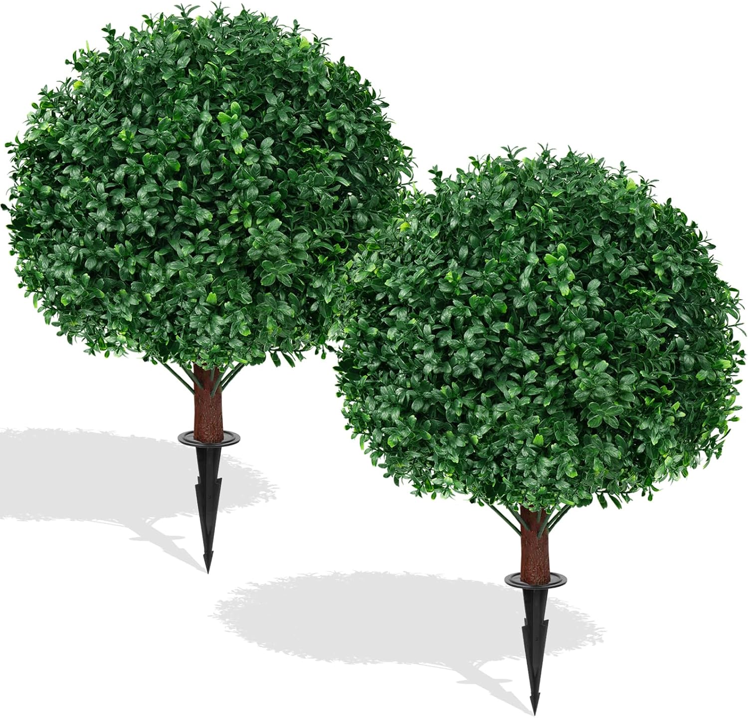 EverNature Artificial Topiary Ball Trees 2 Set UV Resistant