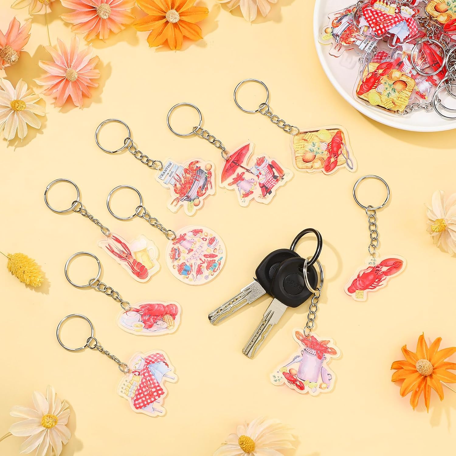 Namalu 36 Pcs Lobster Keychain Bulk Set for Women Keys Backpacks Purse