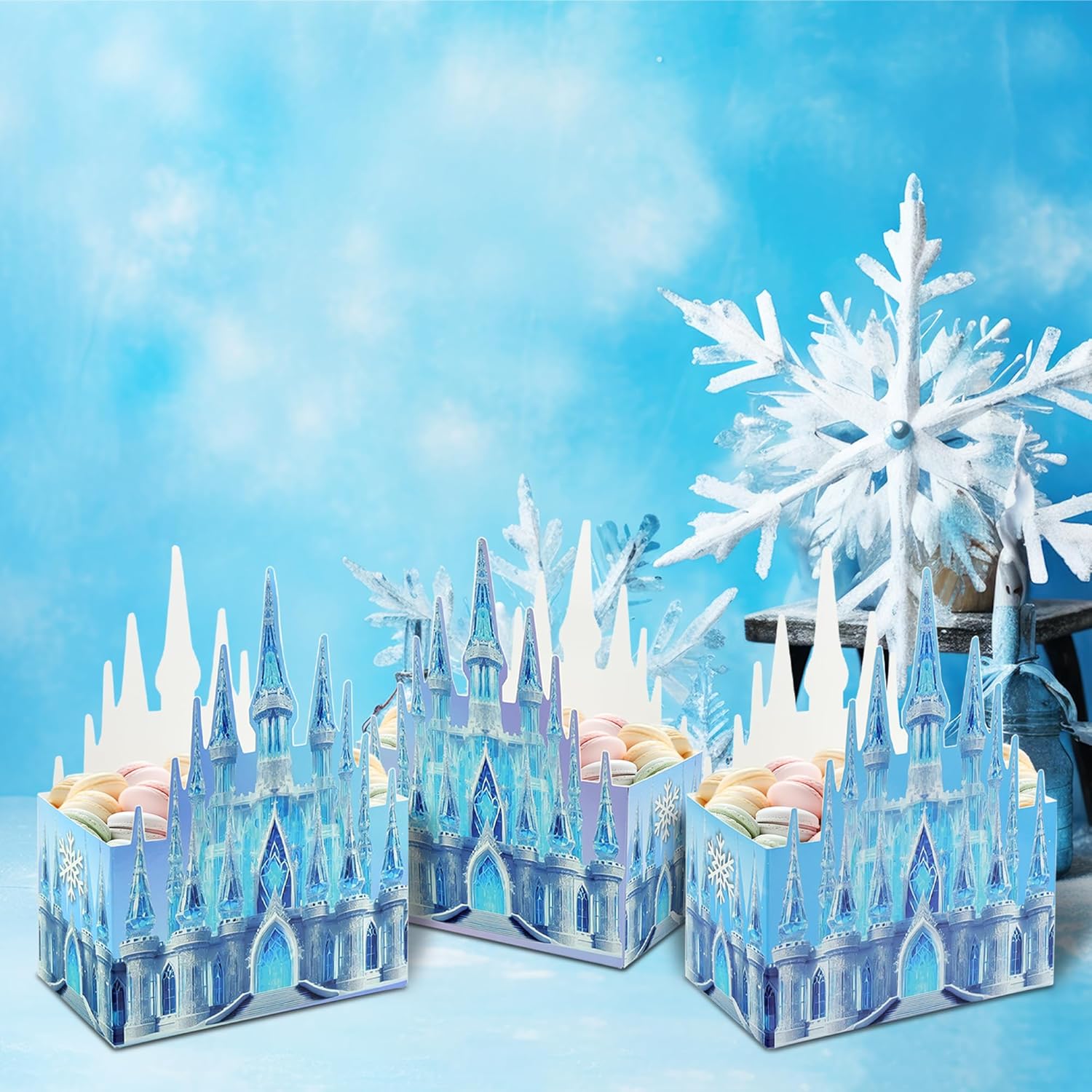 16Pcs Snowflake Favor Boxes for Winter Party Supplies