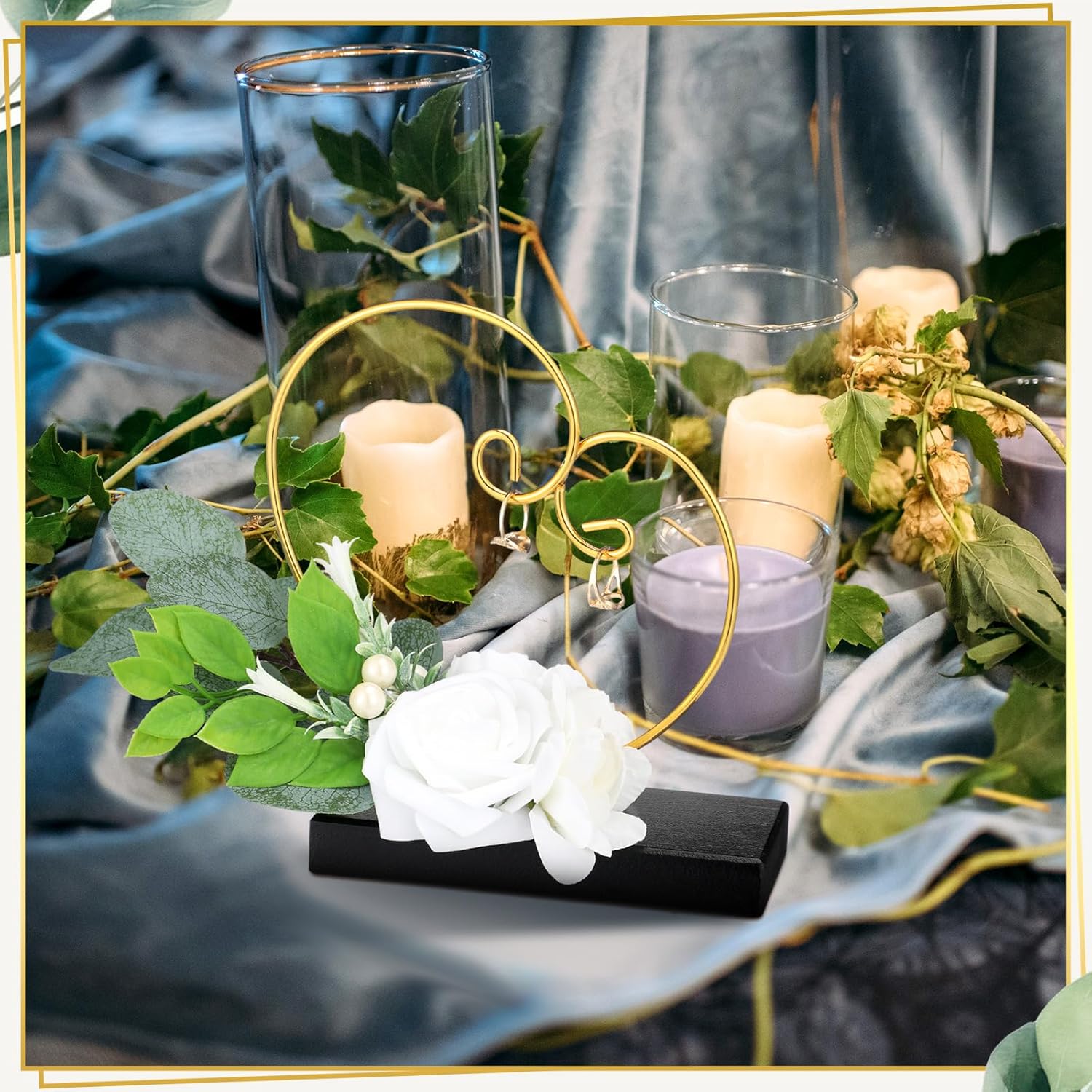 Wedding Ring Holder Heart Shaped Flower Girl Basket Display Stand