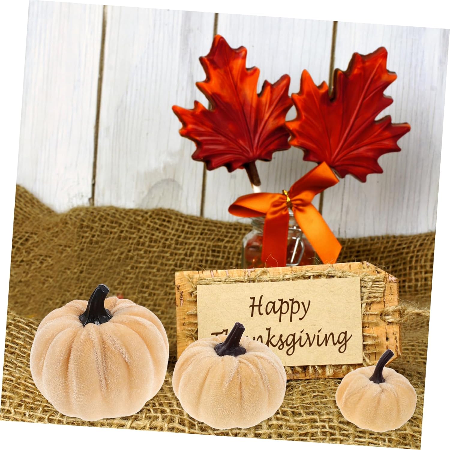 GLEAVI 6Pcs Artificial Pumpkins for Halloween Decorations