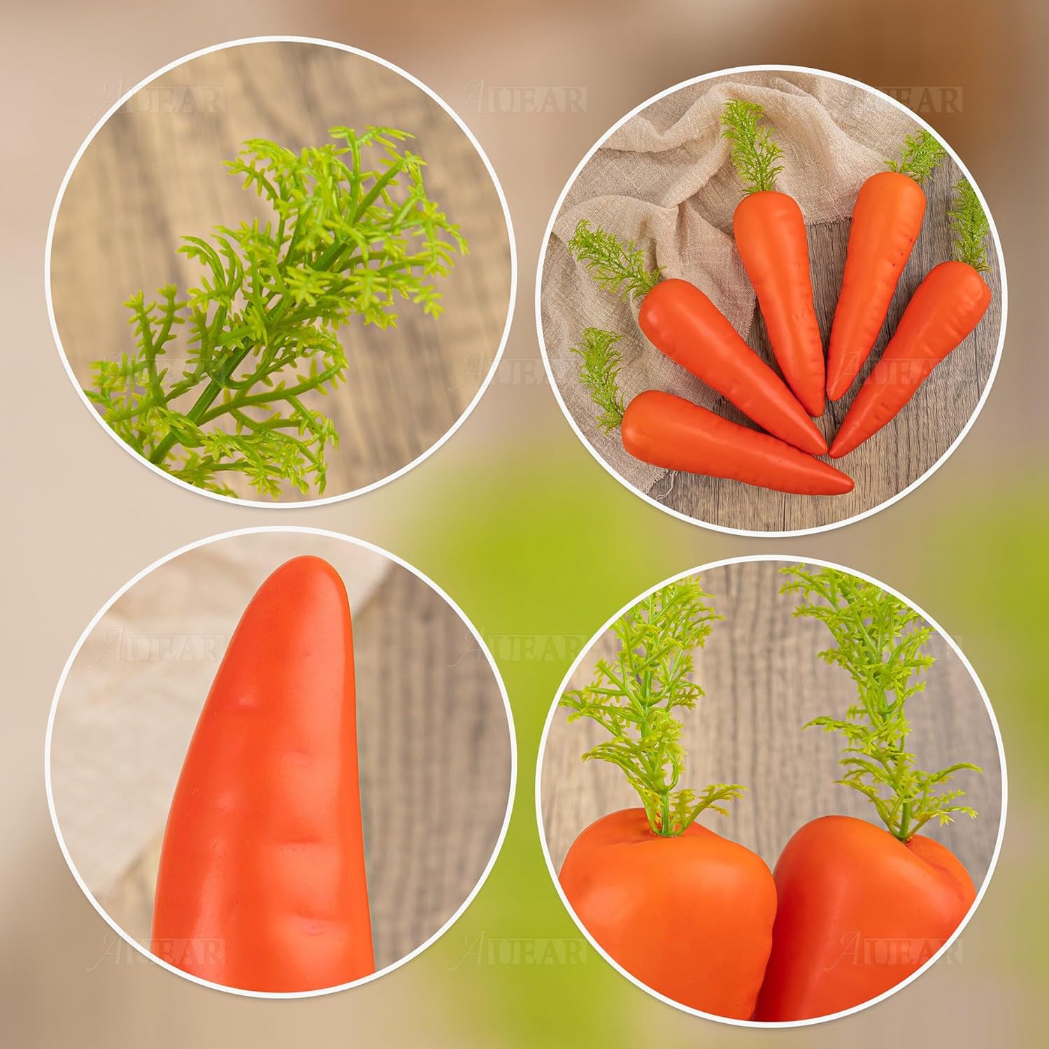AUEAR 5 Pack Artificial Carrots Decor
