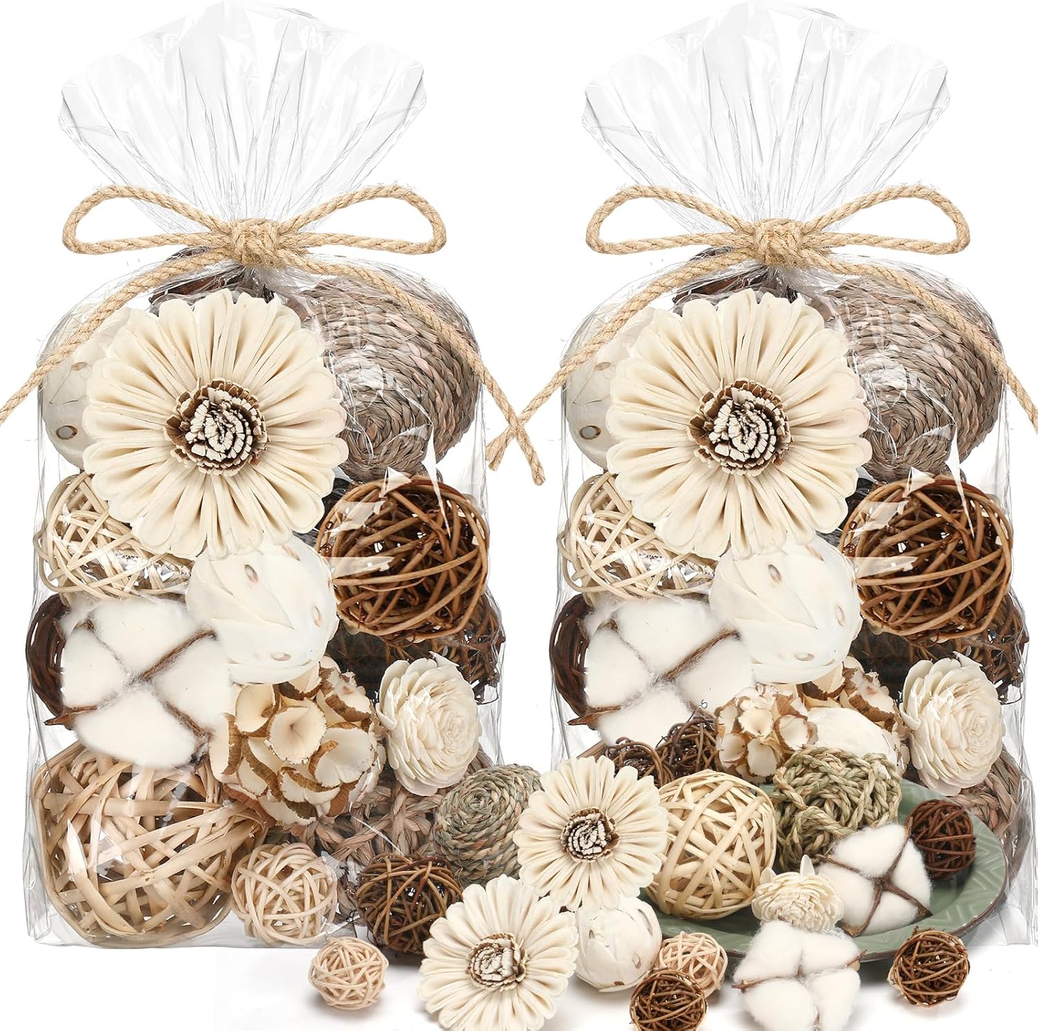 Riceshoot Decorative Vase Fillers 2 Pack Brown