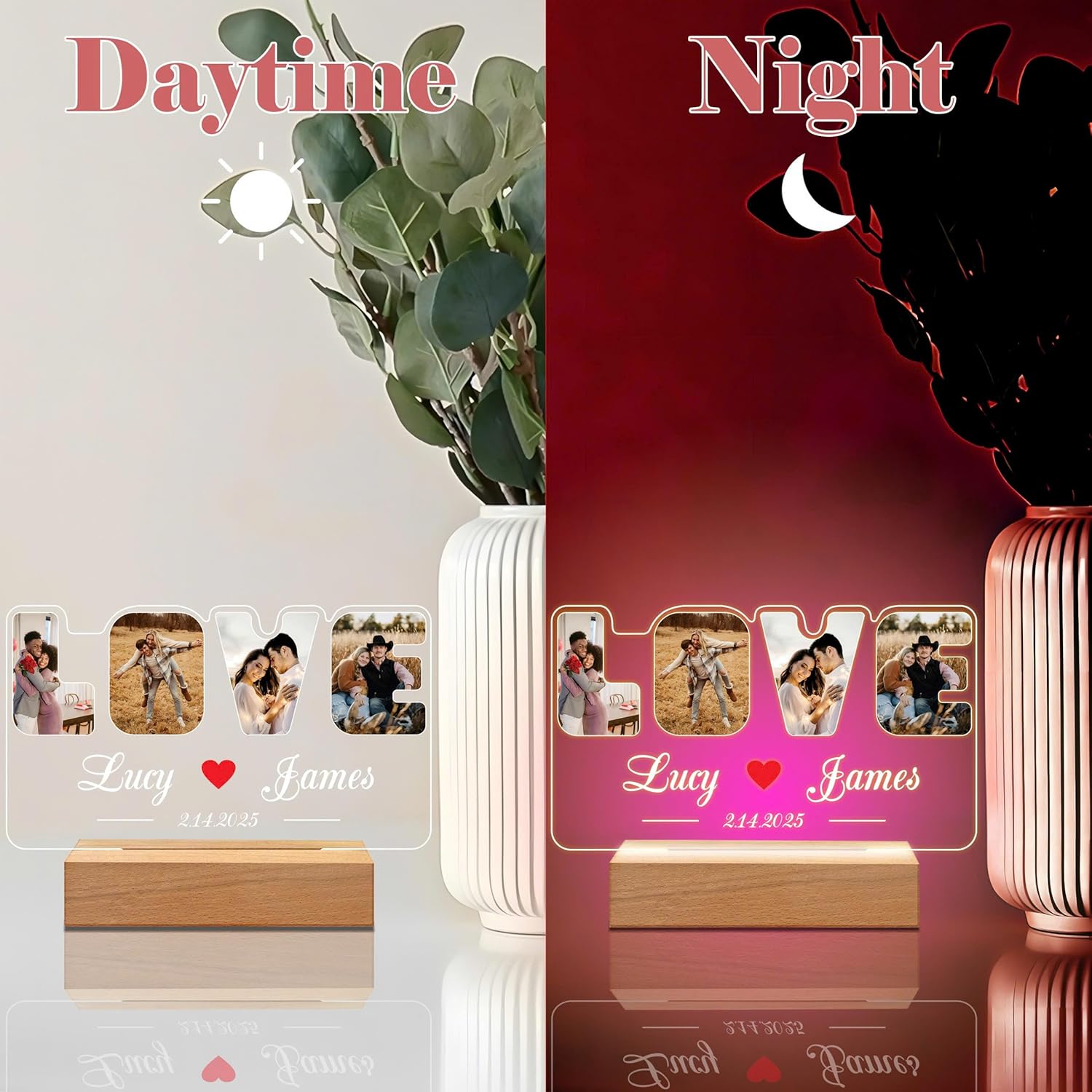 Personalized Love Photo Frame with Night Light