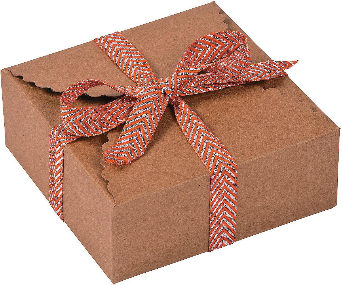 Fun Express Kraft Paper Scalloped Edge Favor Boxes - 24 Pack