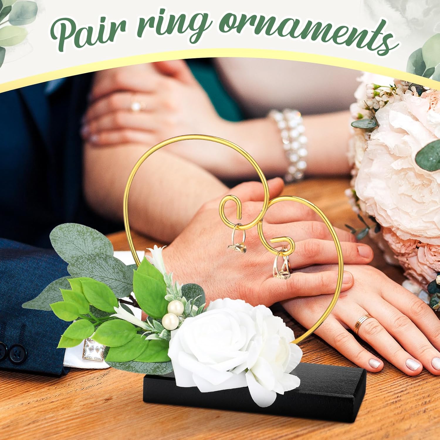 Wedding Ring Holder Heart Shaped Flower Girl Basket Display Stand