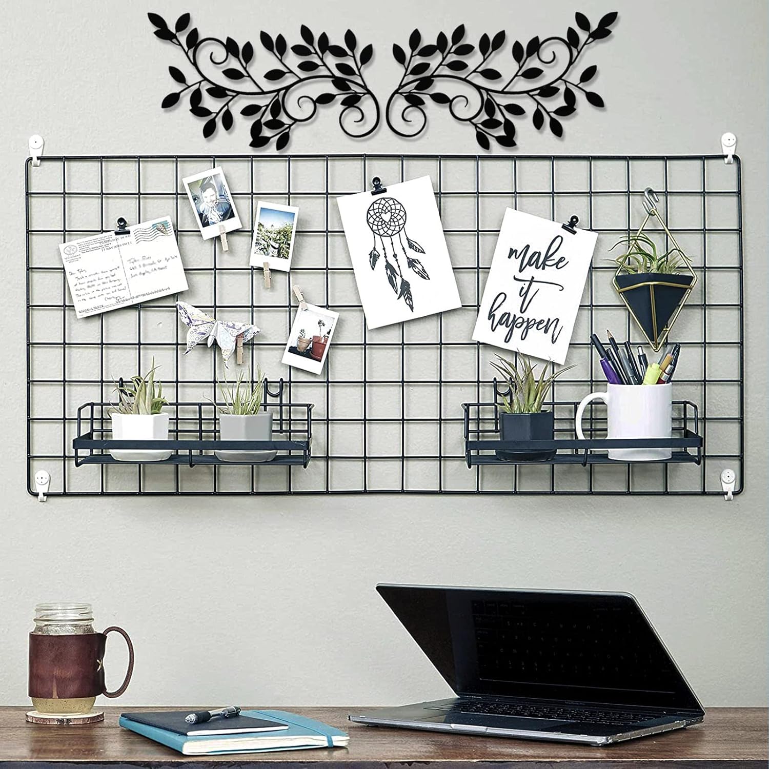 ESTART 2 Pieces Metal Tree Leaf Wall Decor