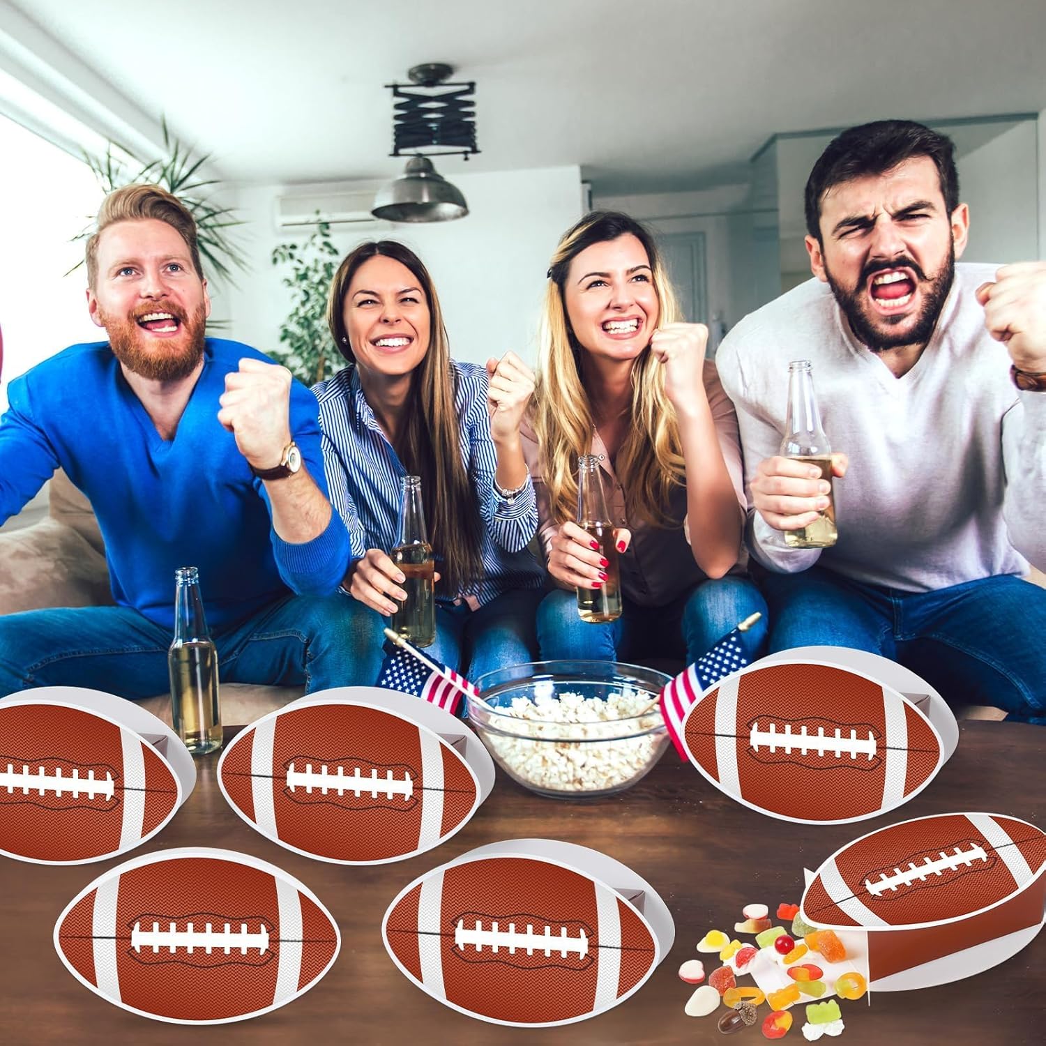 Lonfliness 24 Pack Football Shape Treat Boxes