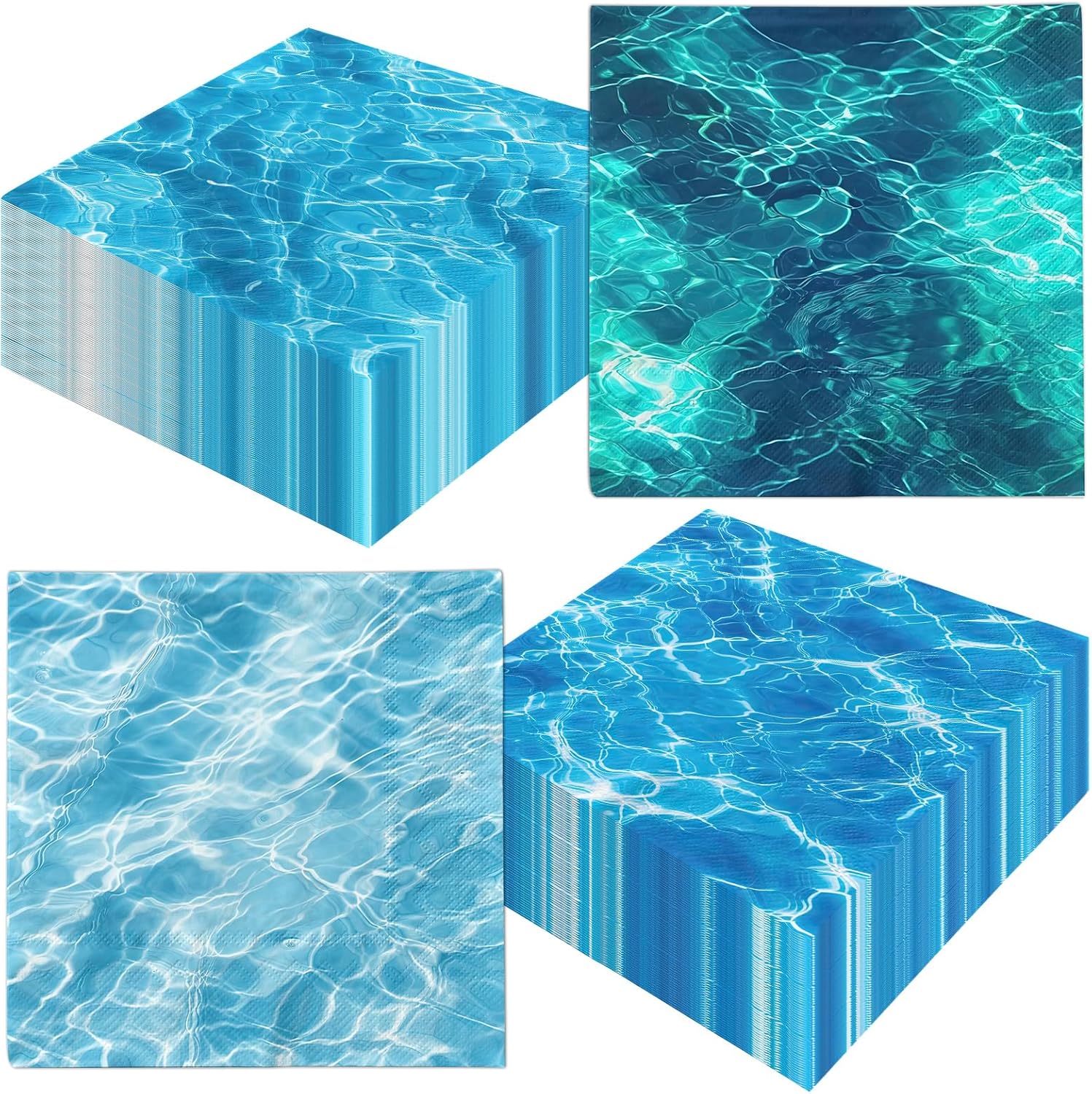 Ocean Themed Party Napkins Set 40Pcs Blue Summer Decorations