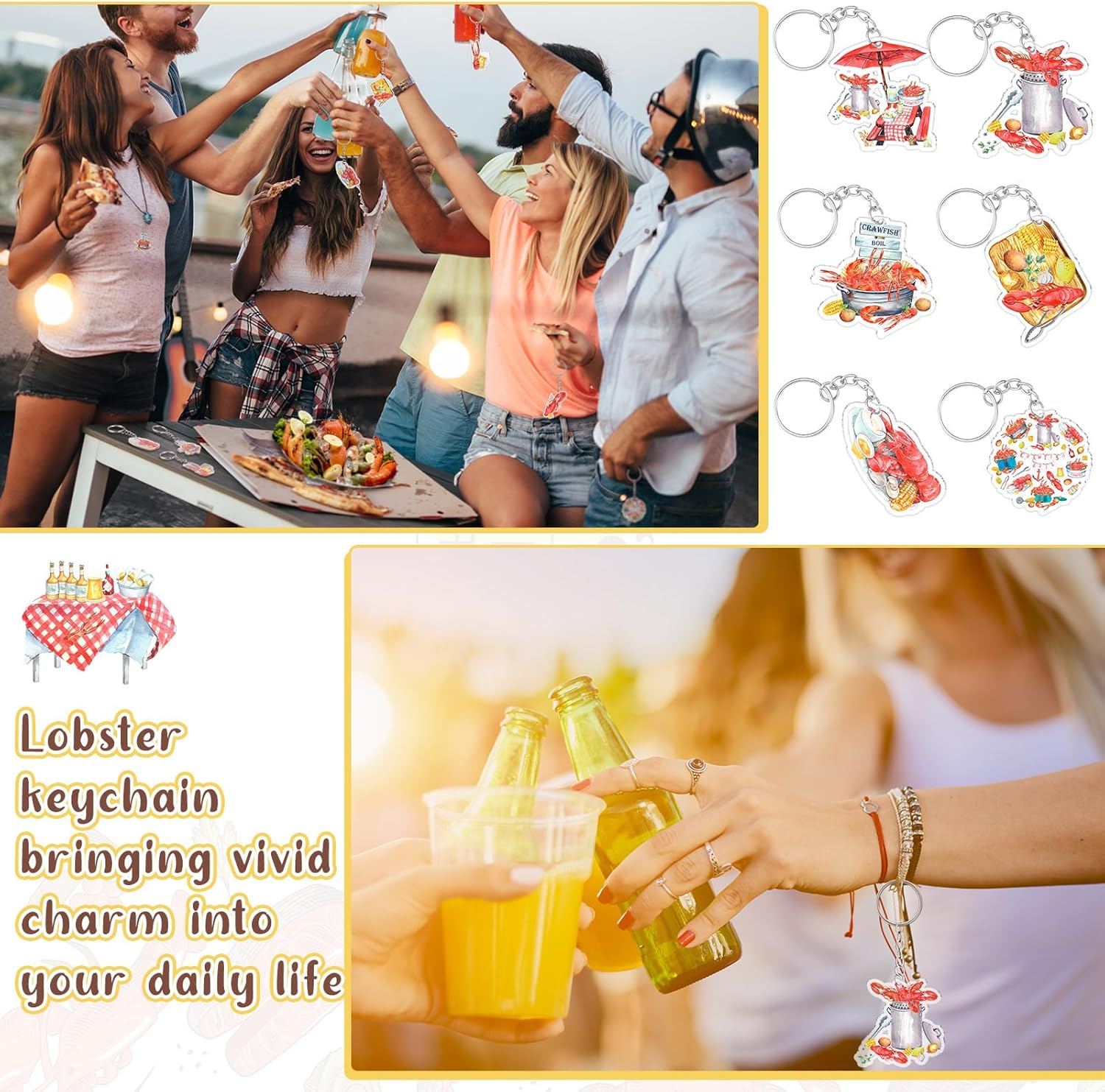 Namalu 36 Pcs Lobster Keychain Bulk Set for Women Keys Backpacks Purse