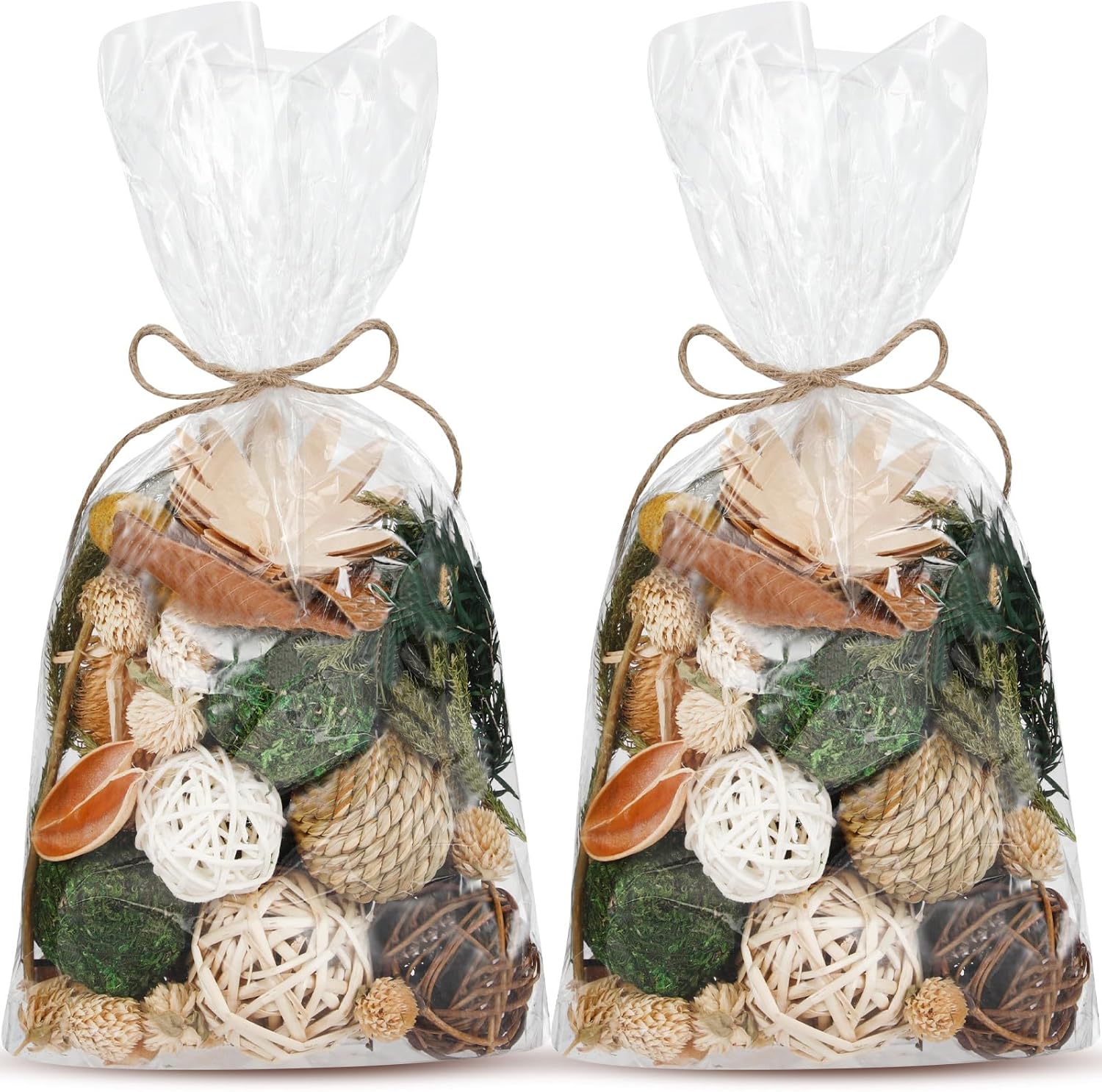 Nuanchu 2 Pack Wicker Decorative Balls for Vase Filler