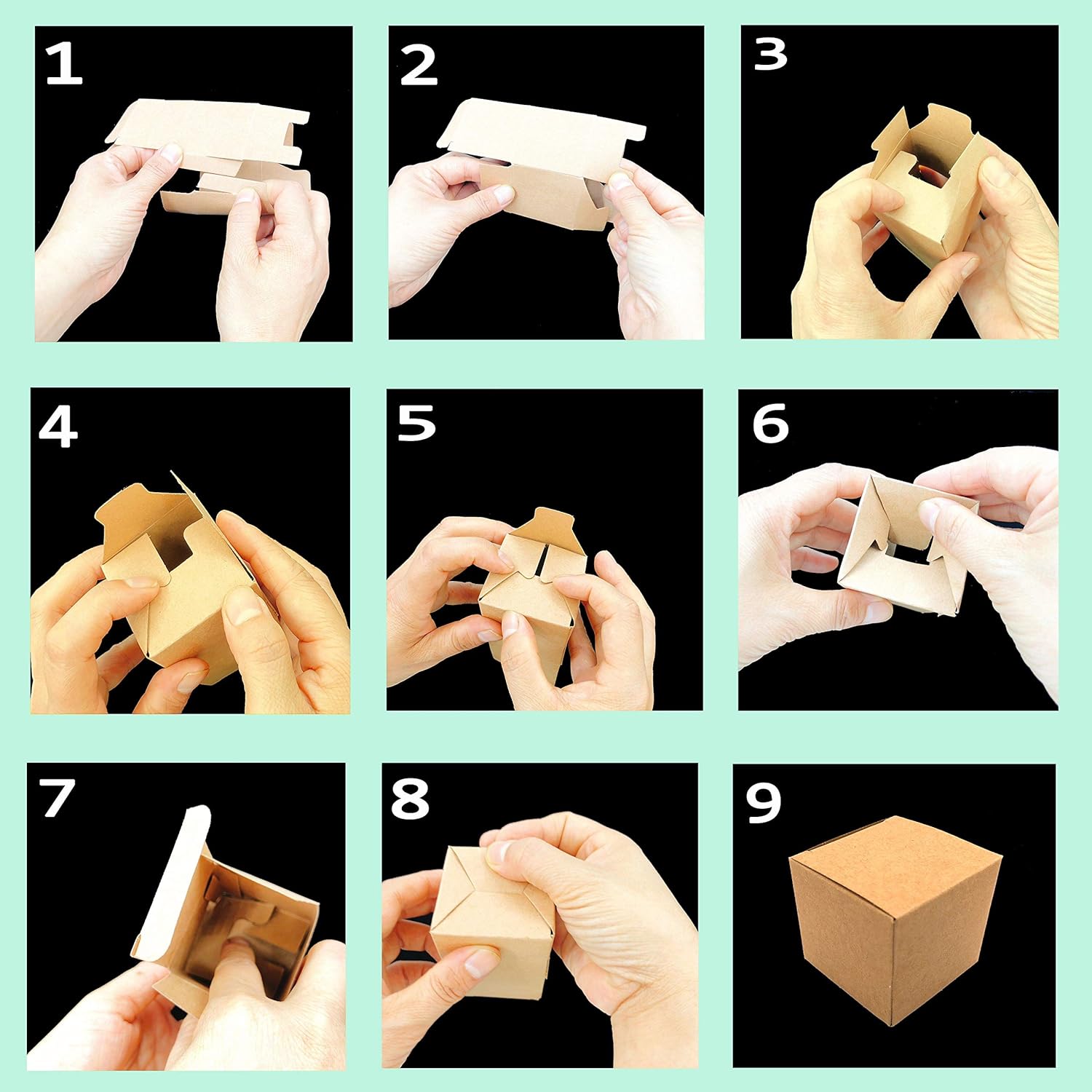 AWESON PARTY Kraft Paper Cube Favor Box Kit 50pc