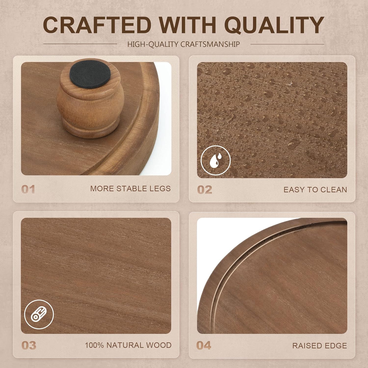 EOSAHR Rustic Wood Risers for Home Decor
