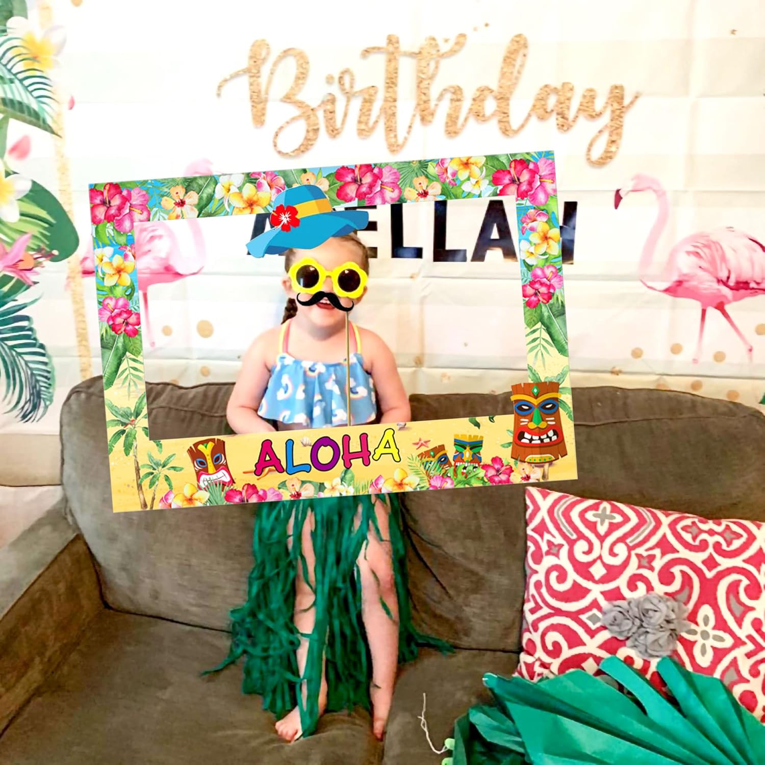 Hawaiian Luau Photo Booth Props Set 24 Pieces