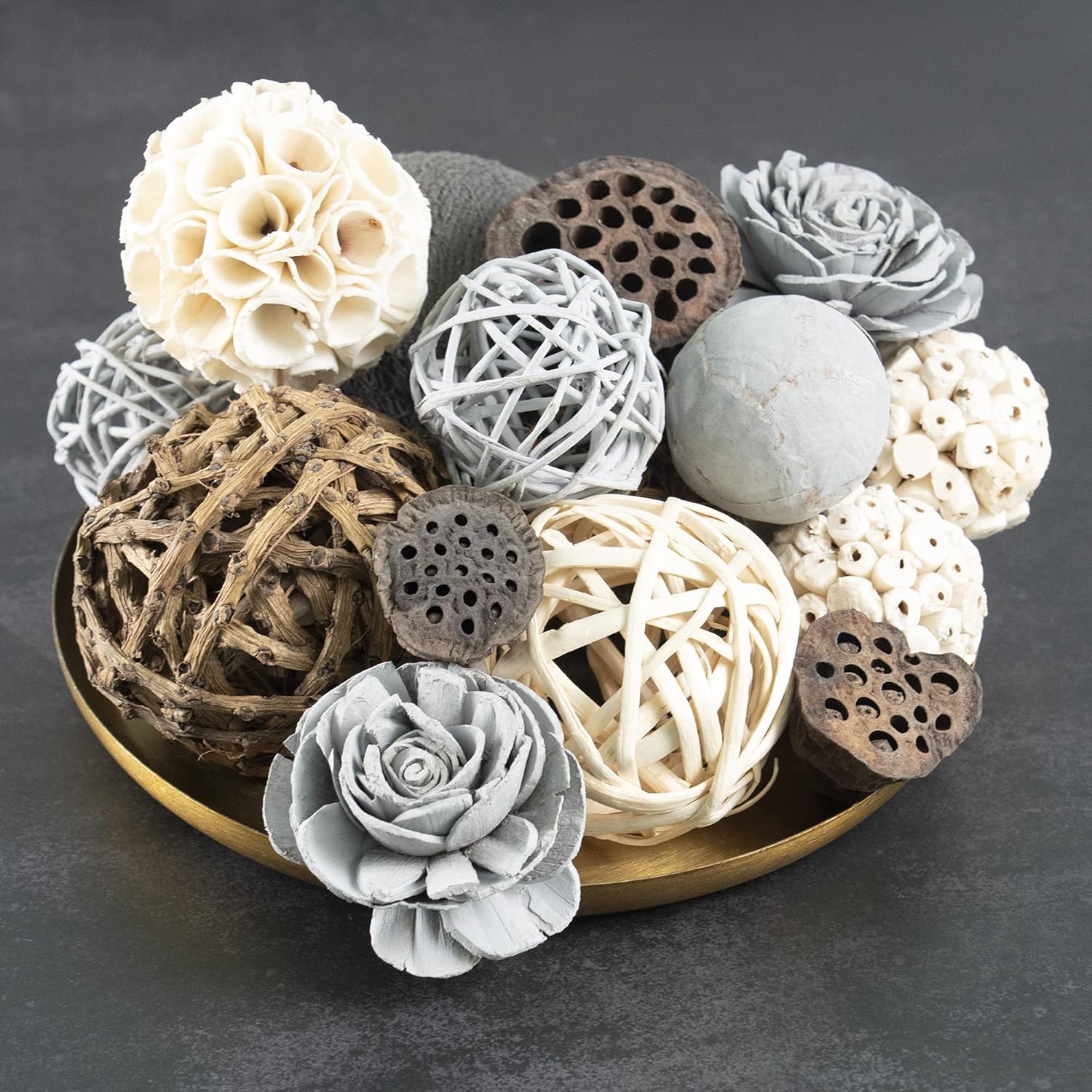 Grey Rose Vase and Bowl Fillers Home Decor