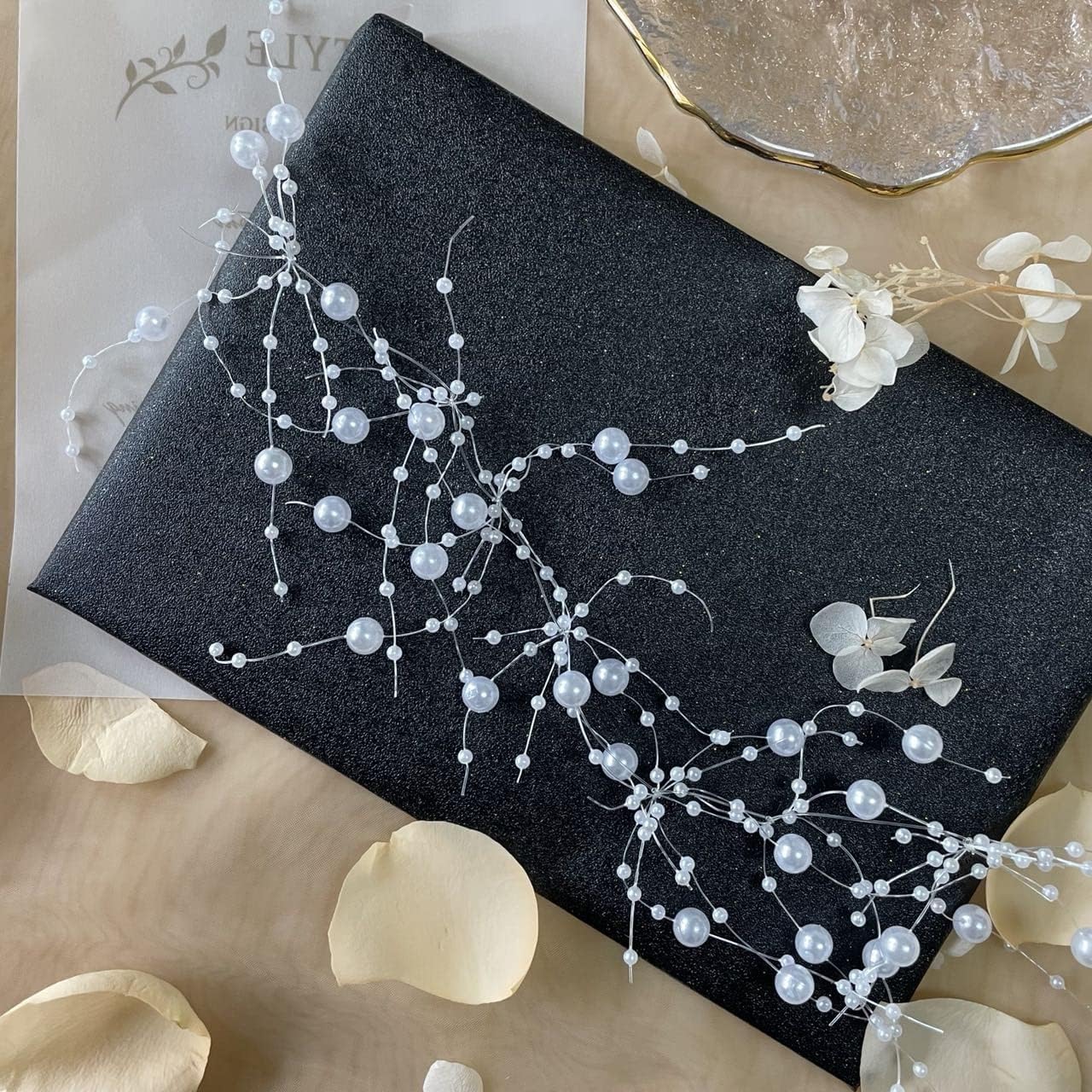 24Pcs White Pearl String for Floating Candles