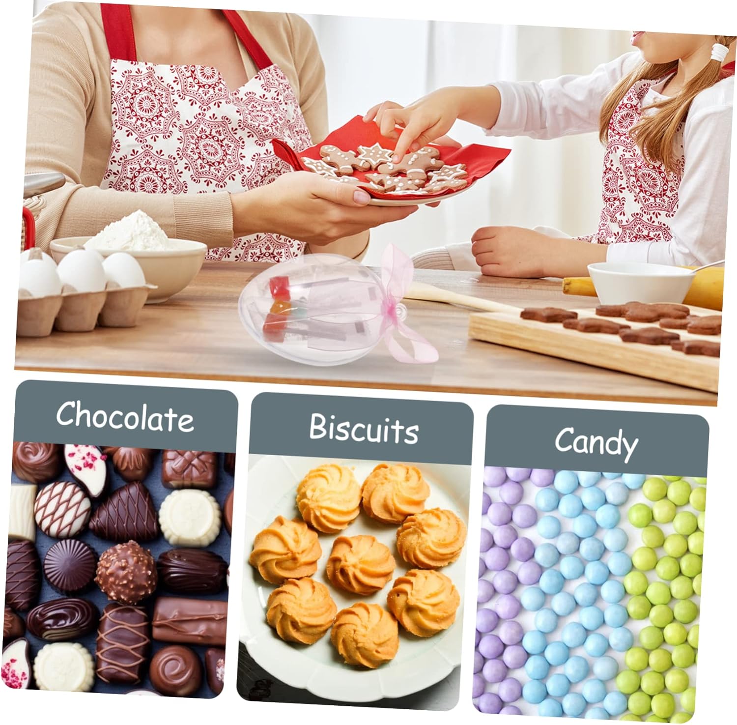 6pcs Fillable Easter Candy Boxes Clear Shaped Containers