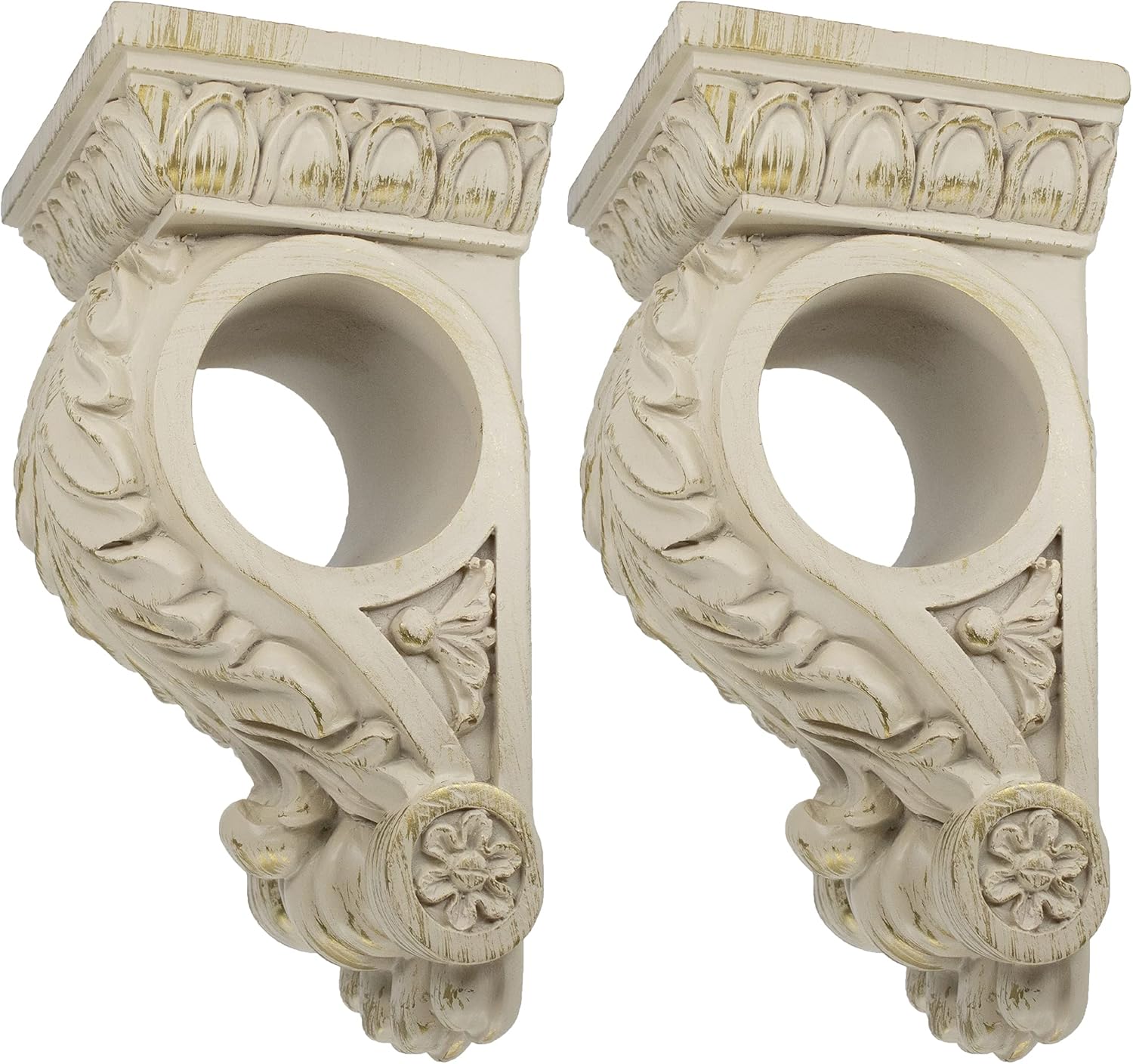 MERIVILLE Chatecu Drapery Sconce 2Pcs French White with Gold Highlight