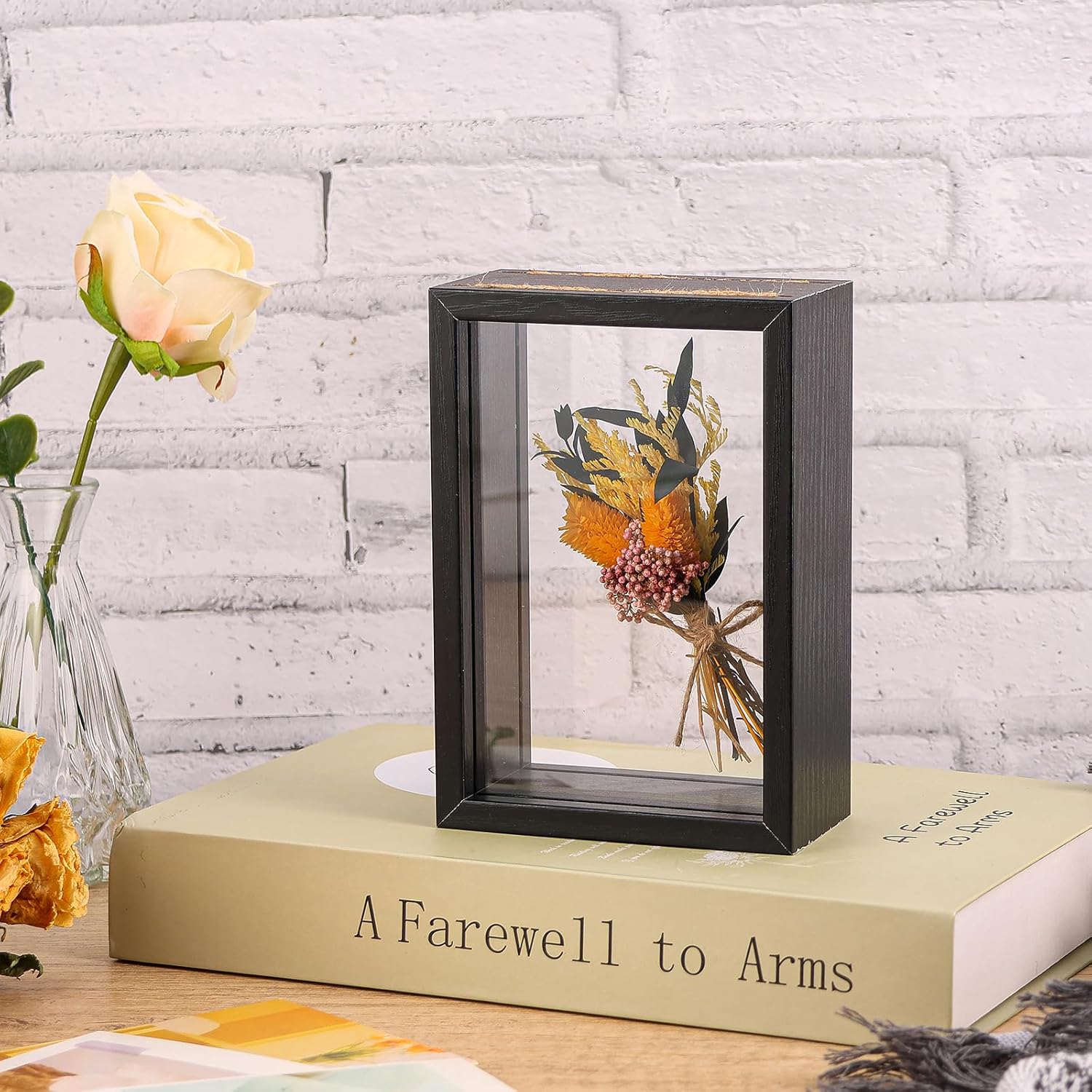 2 Pack 8x10 Inch Wooden Dried Flower Frame with Clear Acrylic Panels