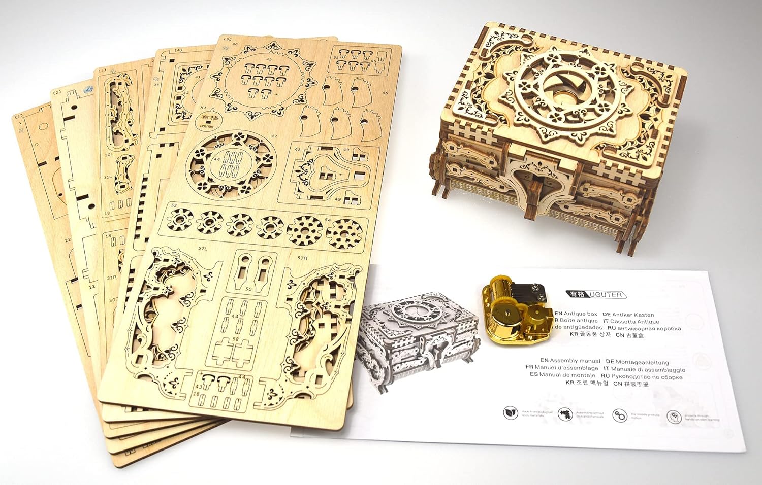 3D Wooden Puzzle Music Box - Antique Case