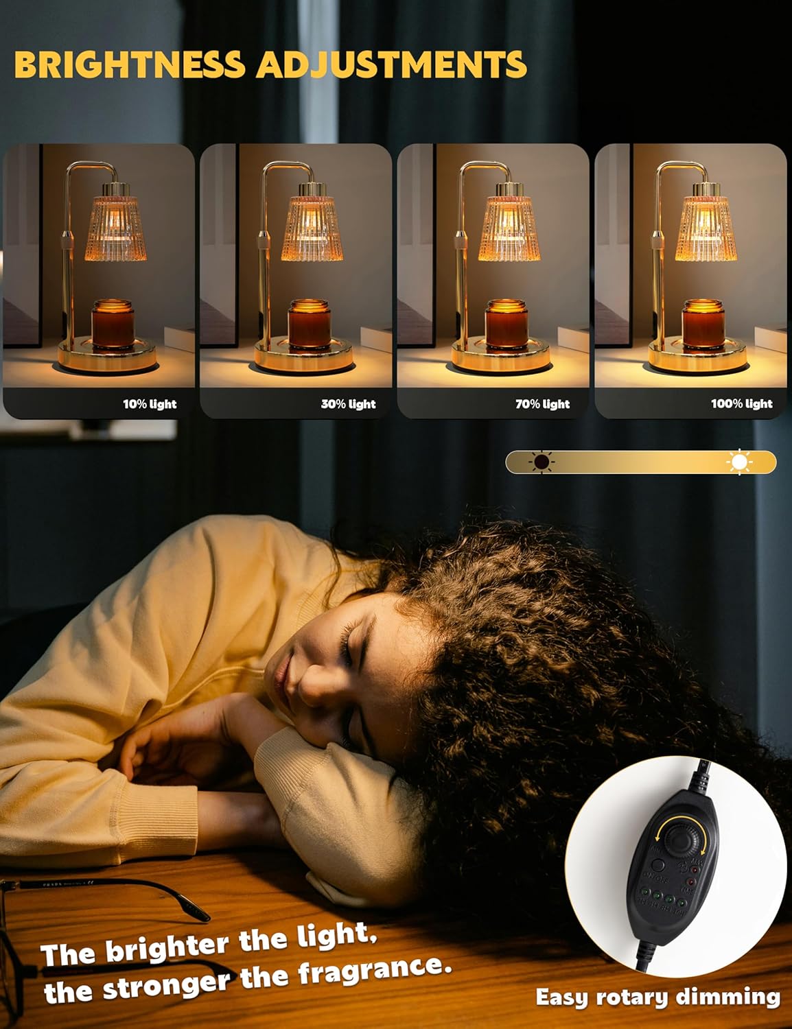 Candle Warmer Lamp with Timer and Dimmer