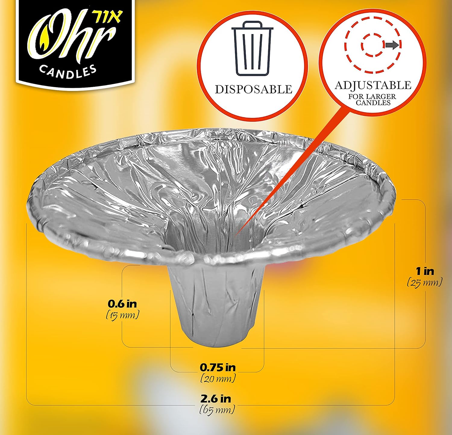Ohr Candles Extra Heavy Drip Cup Holder 100 Pack